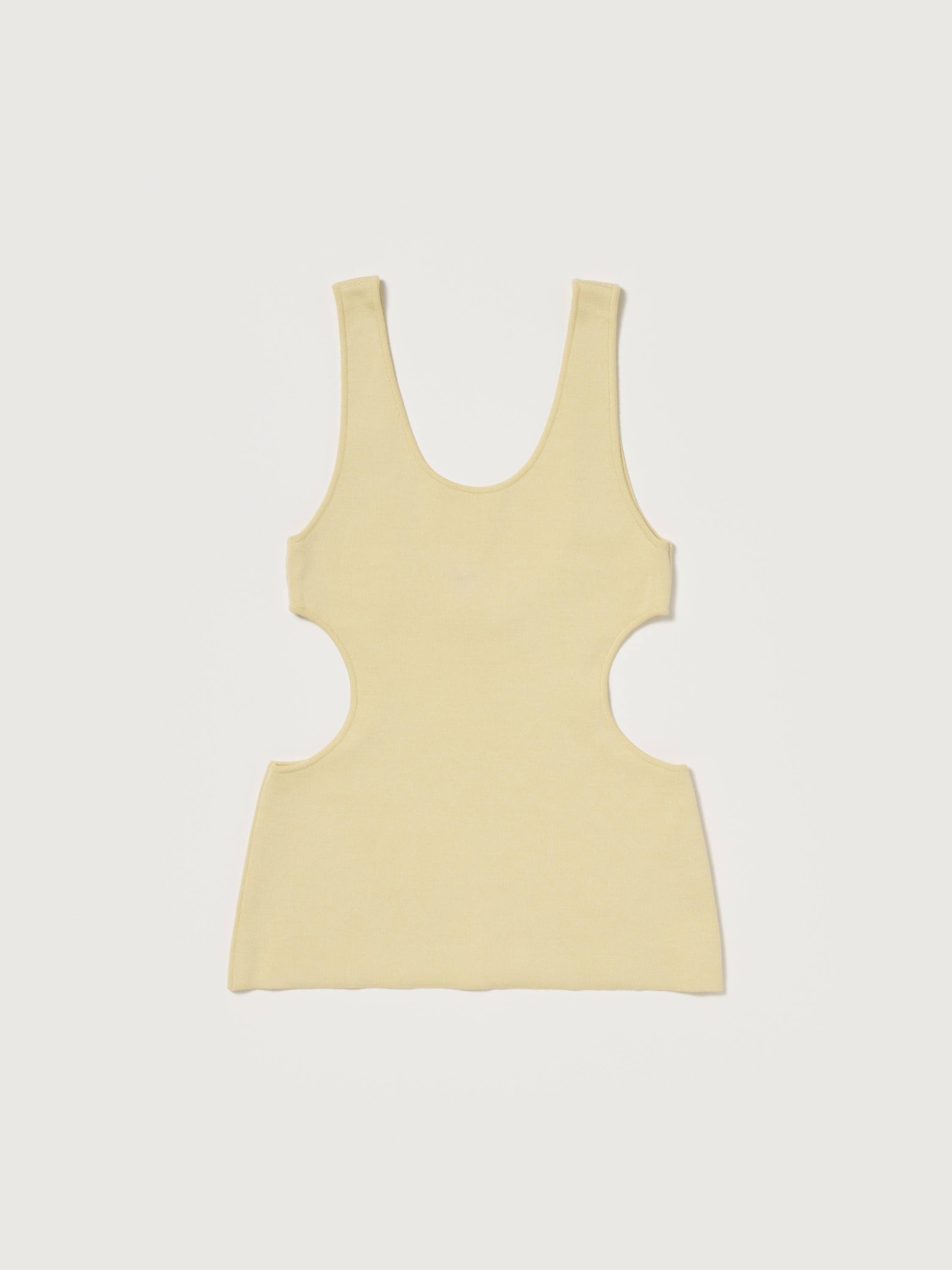 DOUBLE FACED SILK COTTON KNIT LONG TANK 詳細画像 YELLOW BEIGE 1