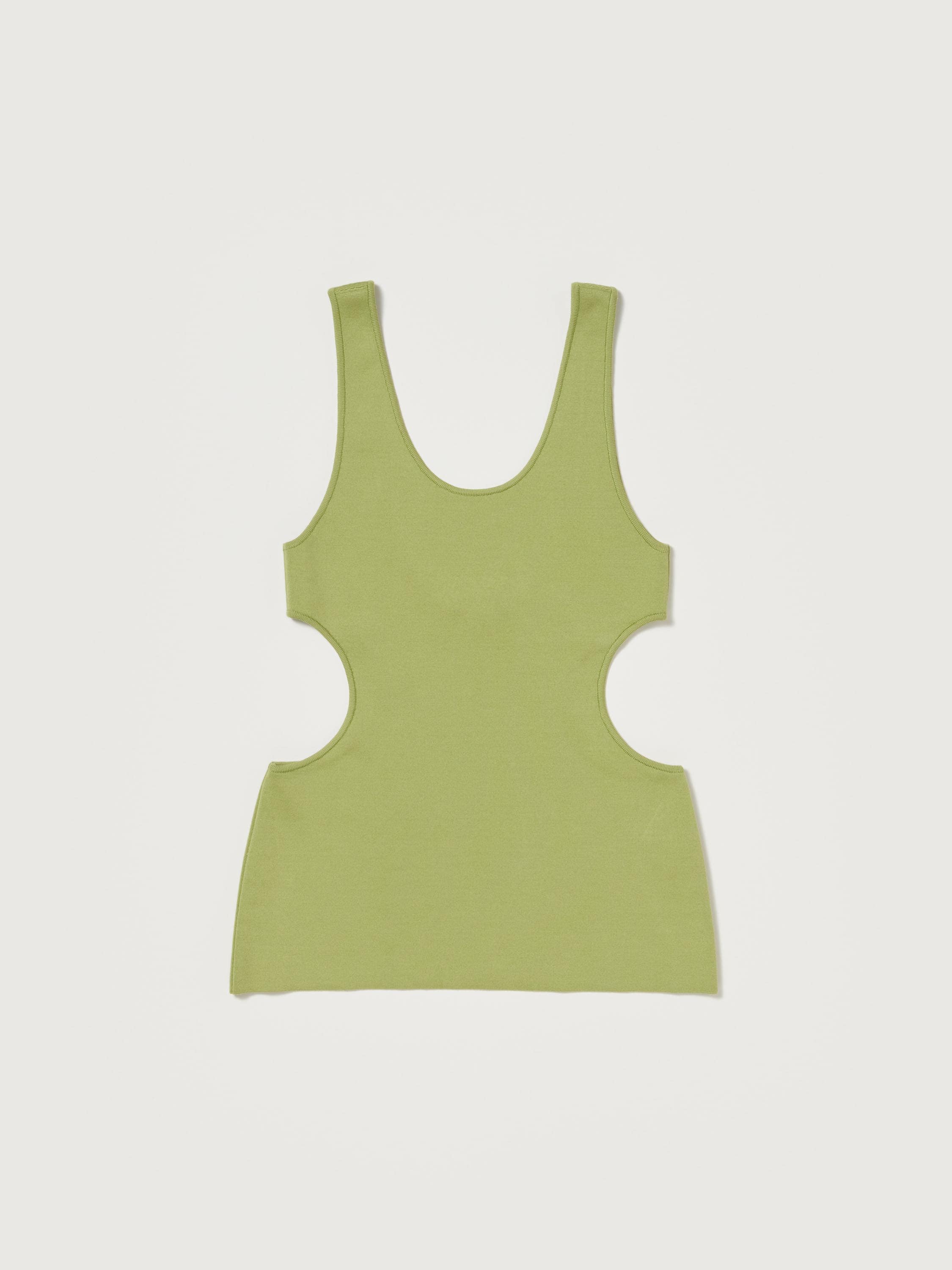 DOUBLE FACED SILK COTTON KNIT LONG TANK 詳細画像 LIGHT GREEN 1
