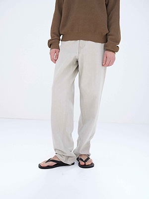 FADED HARD TWIST BROWN DENIM WIDE PANTS