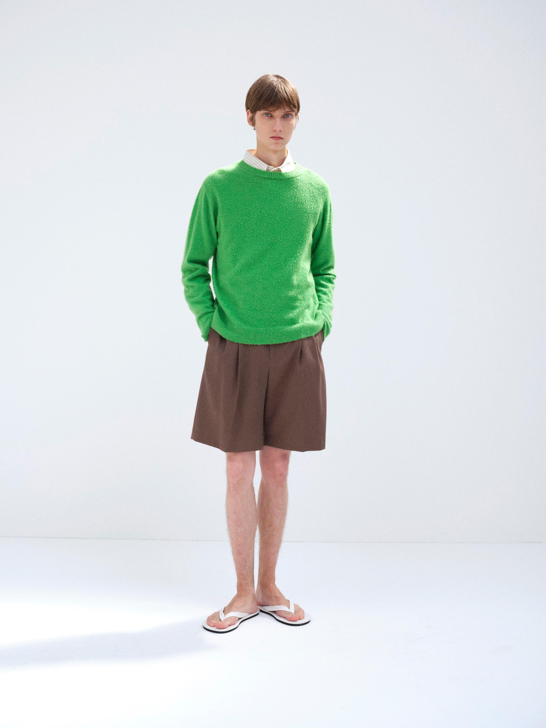 BRUSHED CASHMERE COTTON KNIT P/O