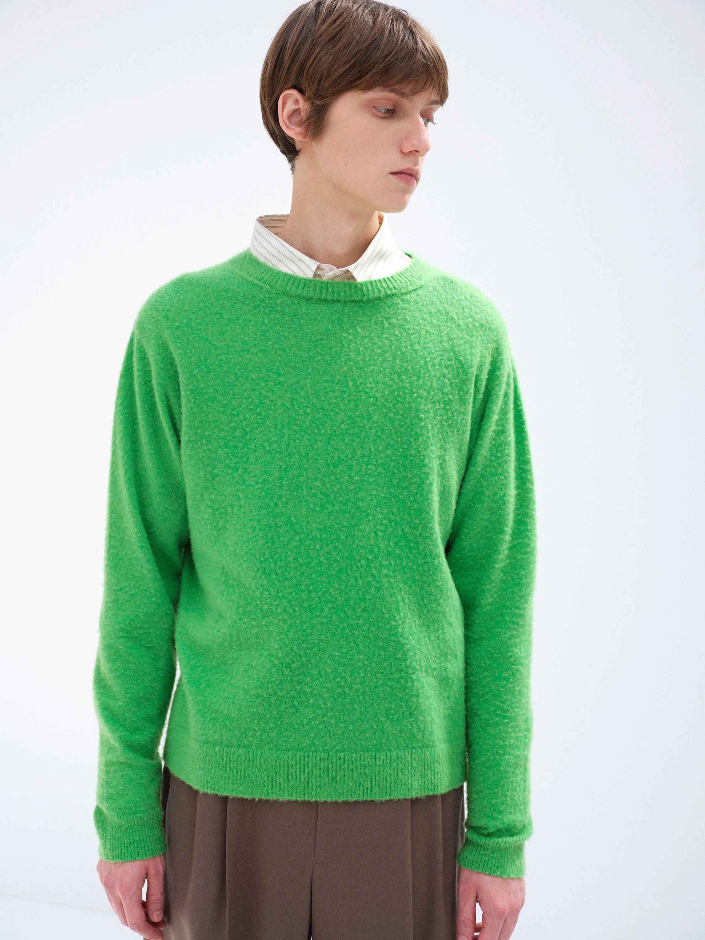 BRUSHED CASHMERE COTTON KNIT P/O 詳細画像 GREEN 2