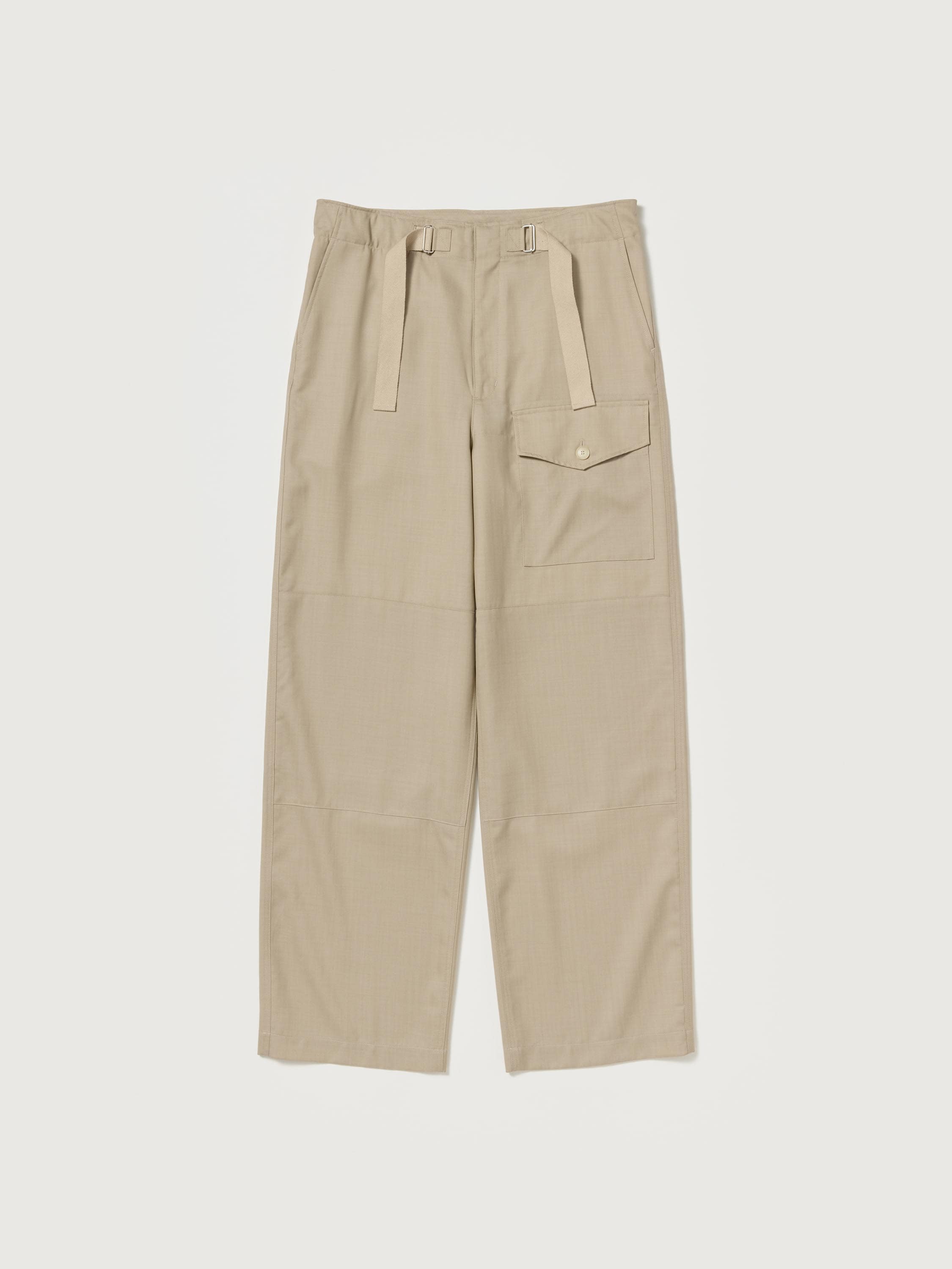 WOOL HERRINGBONE CARGO PANTS 詳細画像 BEIGE 1