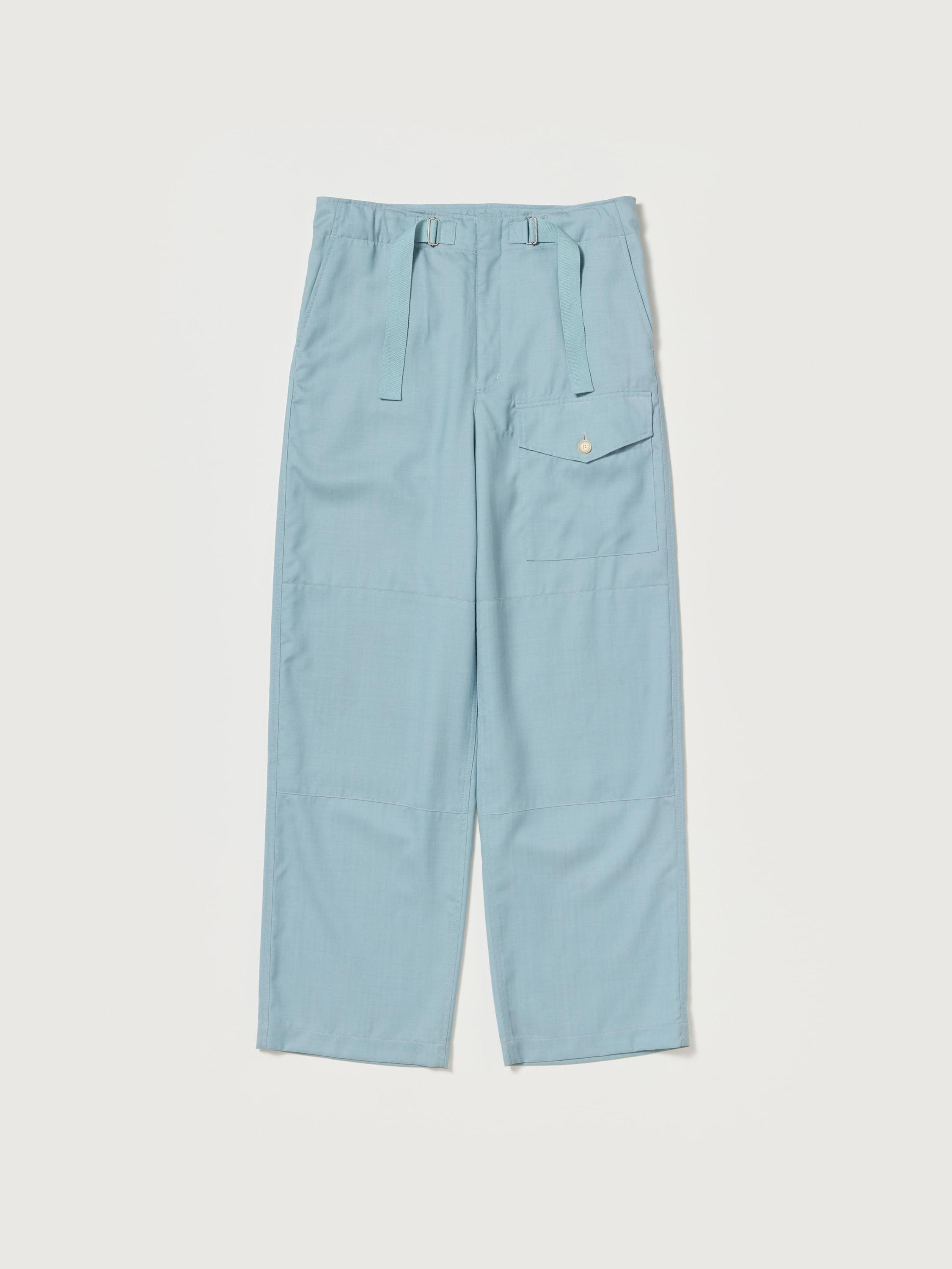 WOOL HERRINGBONE CARGO PANTS 詳細画像 DUSTY BLUE 5