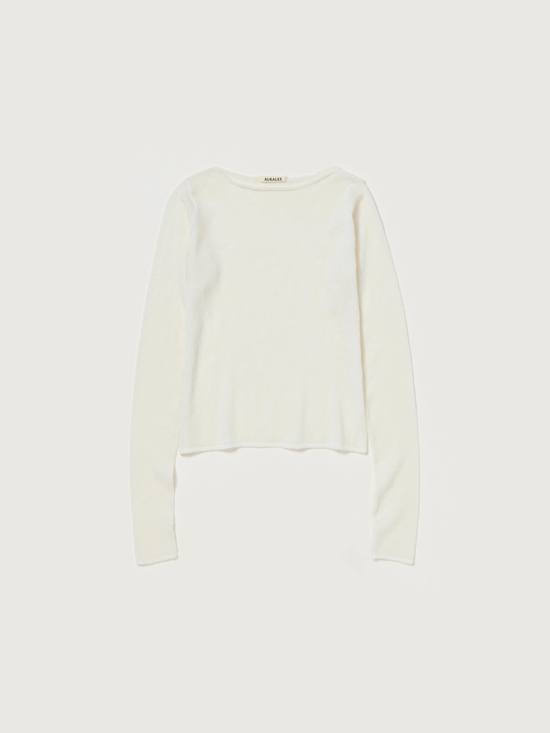 SHEER CASHMERE KNIT BOAT NECK P/O 詳細画像 IVORY WHITE 4