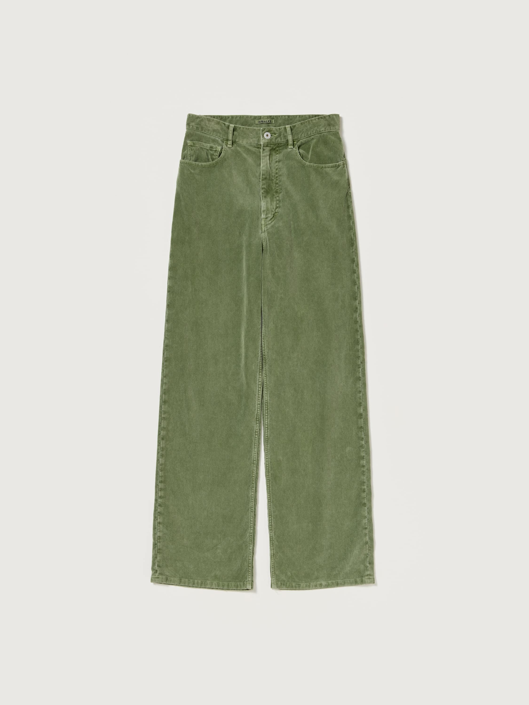 GARMENT-DYED FINX CORDUROY 5P WIDE PANTS 詳細画像 DUSTY GREEN 5