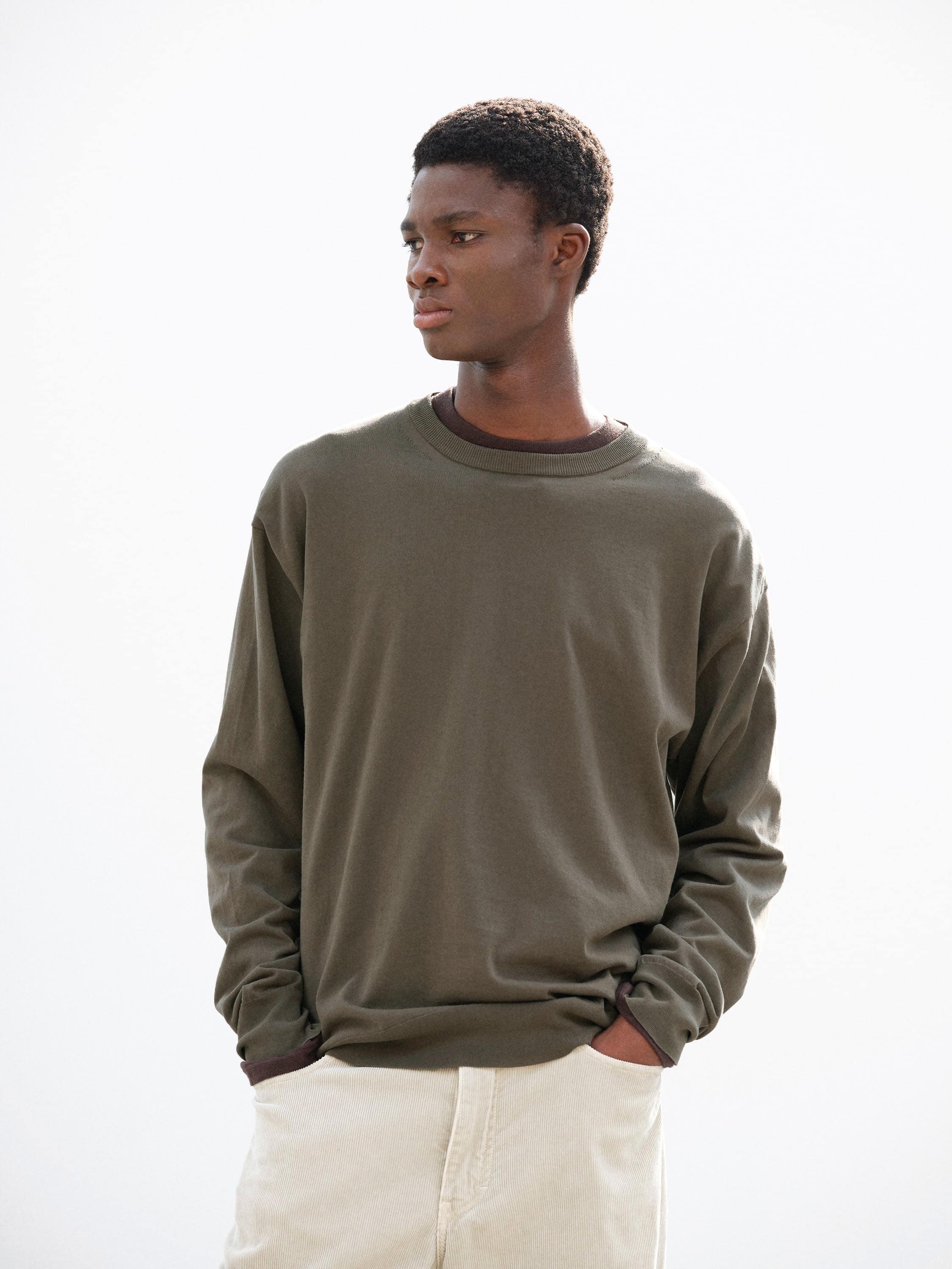 GIZA HIGH GAUGE KNIT P/O 詳細画像 OLIVE GRAY 1