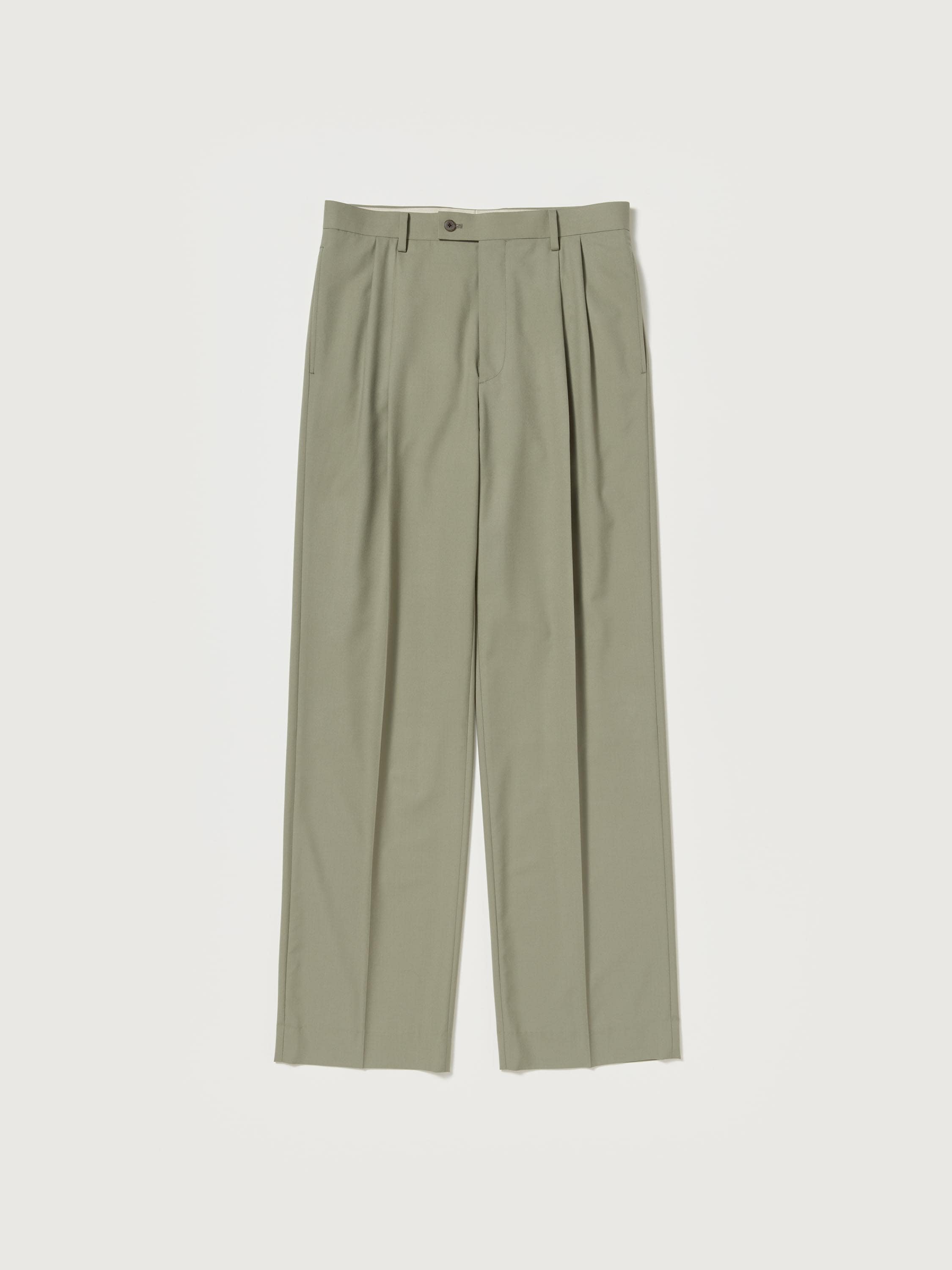 ULTRA FINE TROPICAL WOOL TWO-TUCK SLACKS 詳細画像 LIGHT KHAKI 5