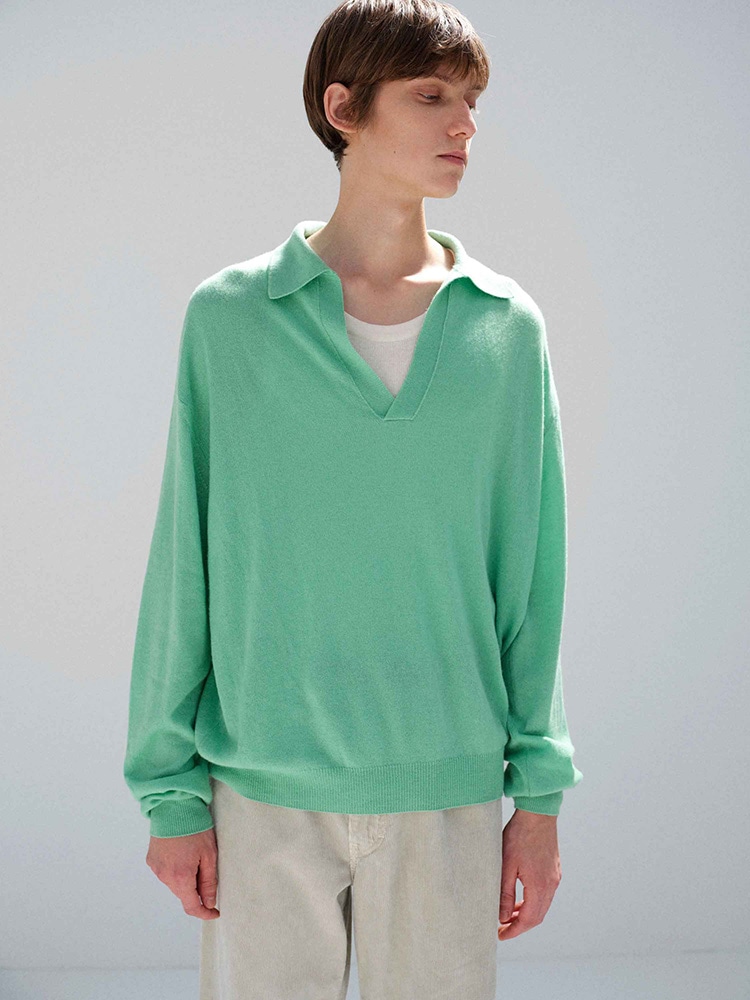 SUPER FINE CASHMERE SILK KNIT SKIPPER POLO - AURALEE Official Website