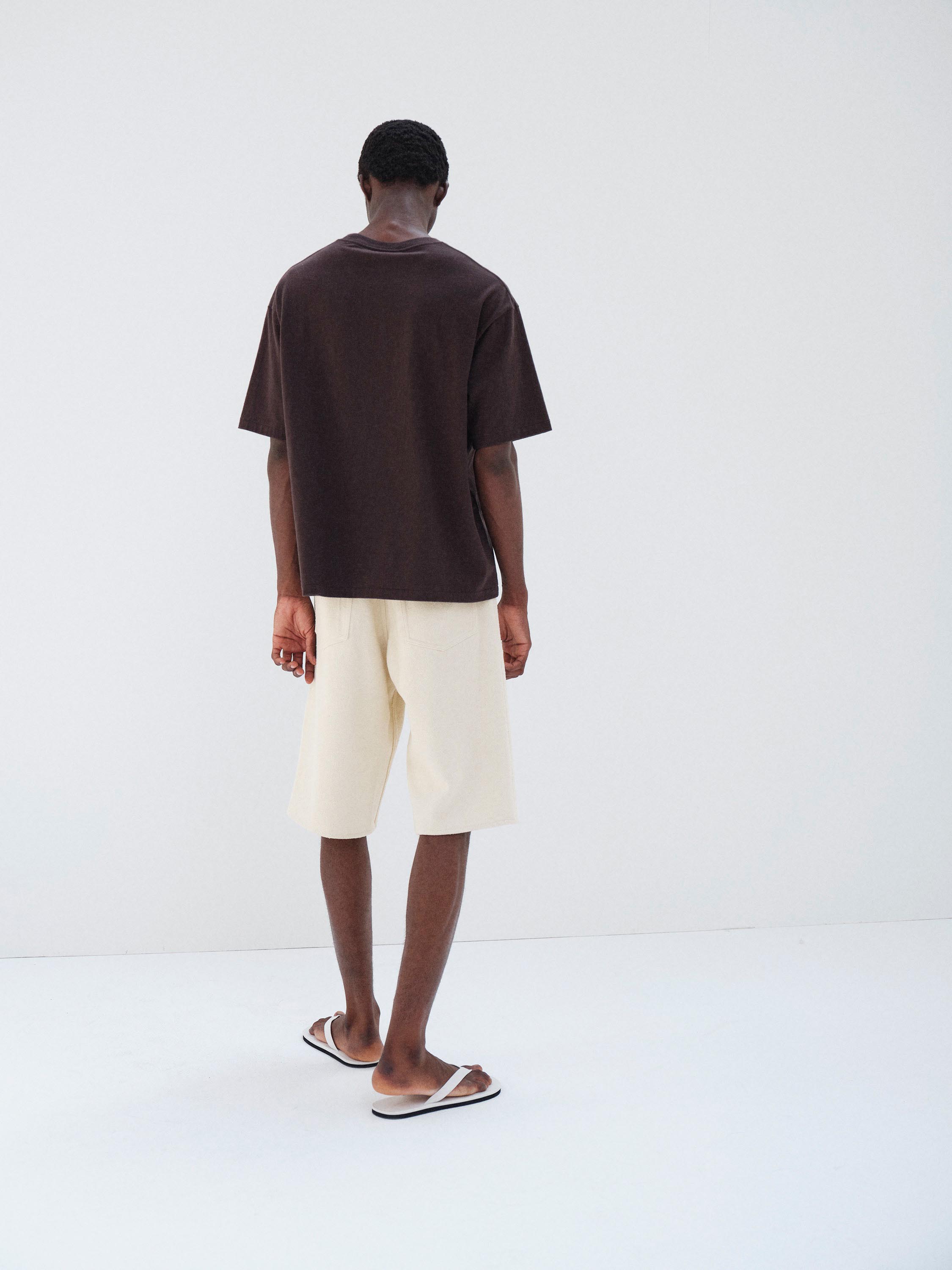 SILK NEP DENIM 5P WIDE SHORTS 詳細画像 IVORY WHITE 4