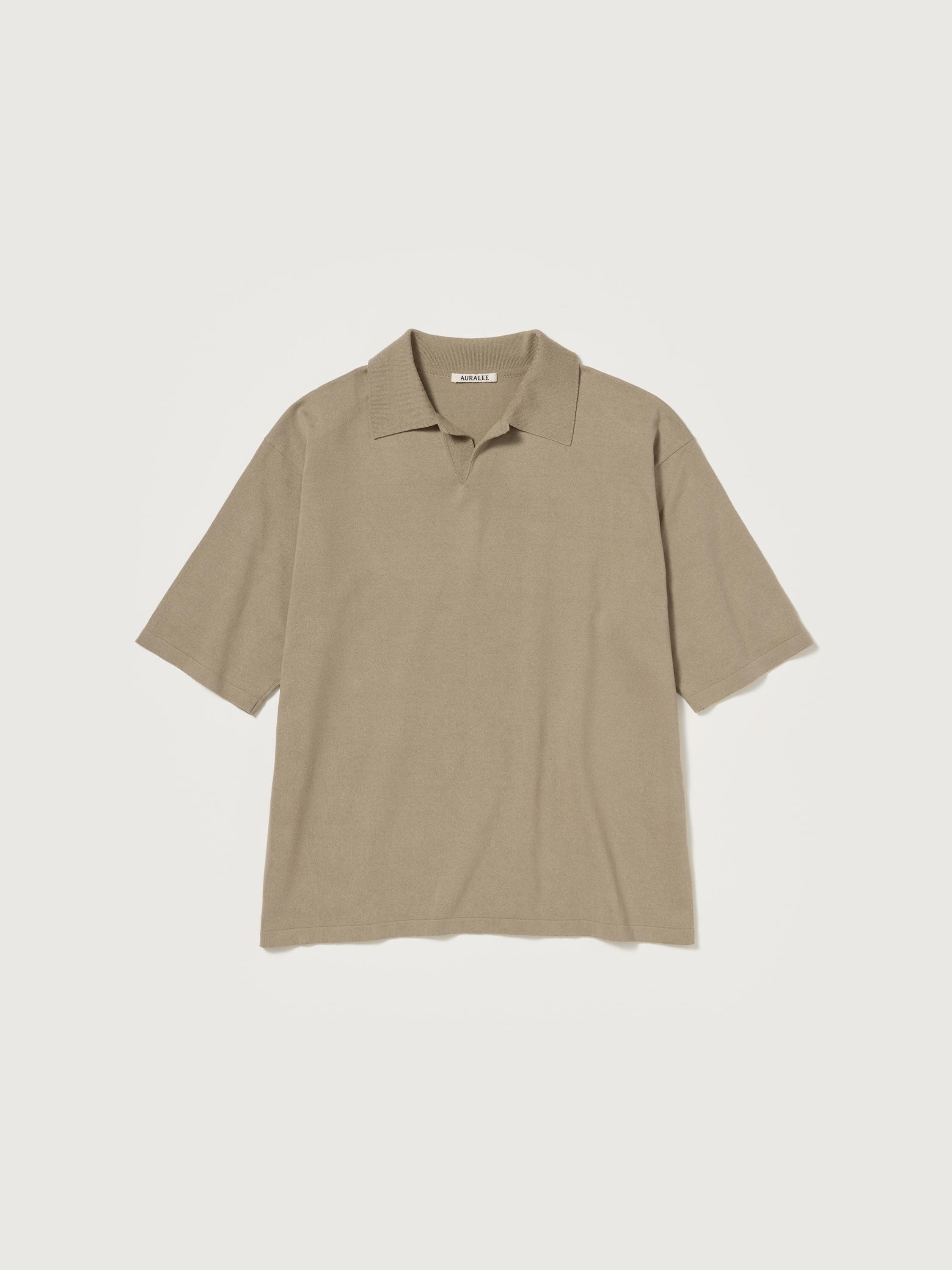 HIGH GAUGE TUSSAH SILK KNIT SKIPPER POLO 詳細画像 KHAKI BEIGE 4