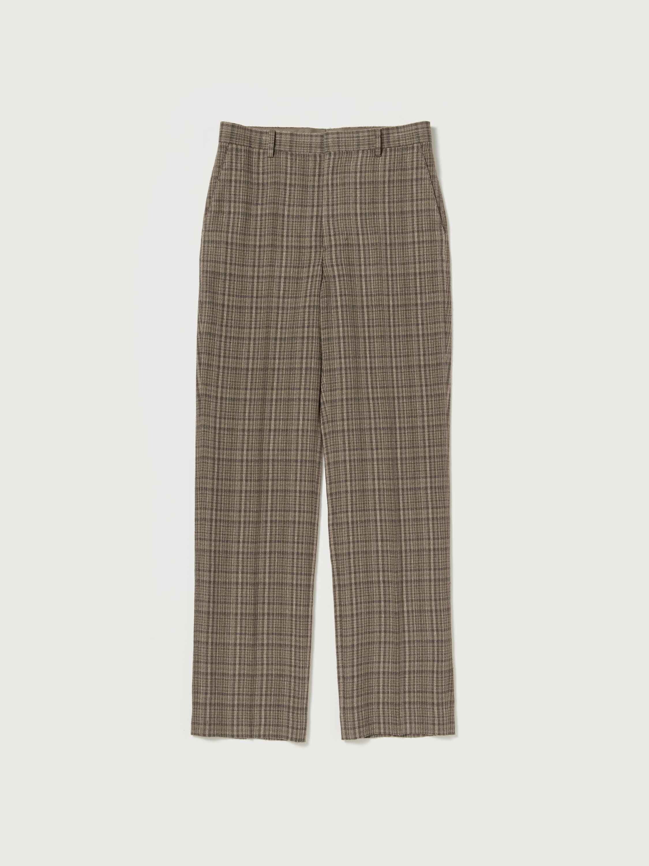 SILK LINEN NEP CHECK SLACKS 詳細画像 DARK BROWN CHECK 5