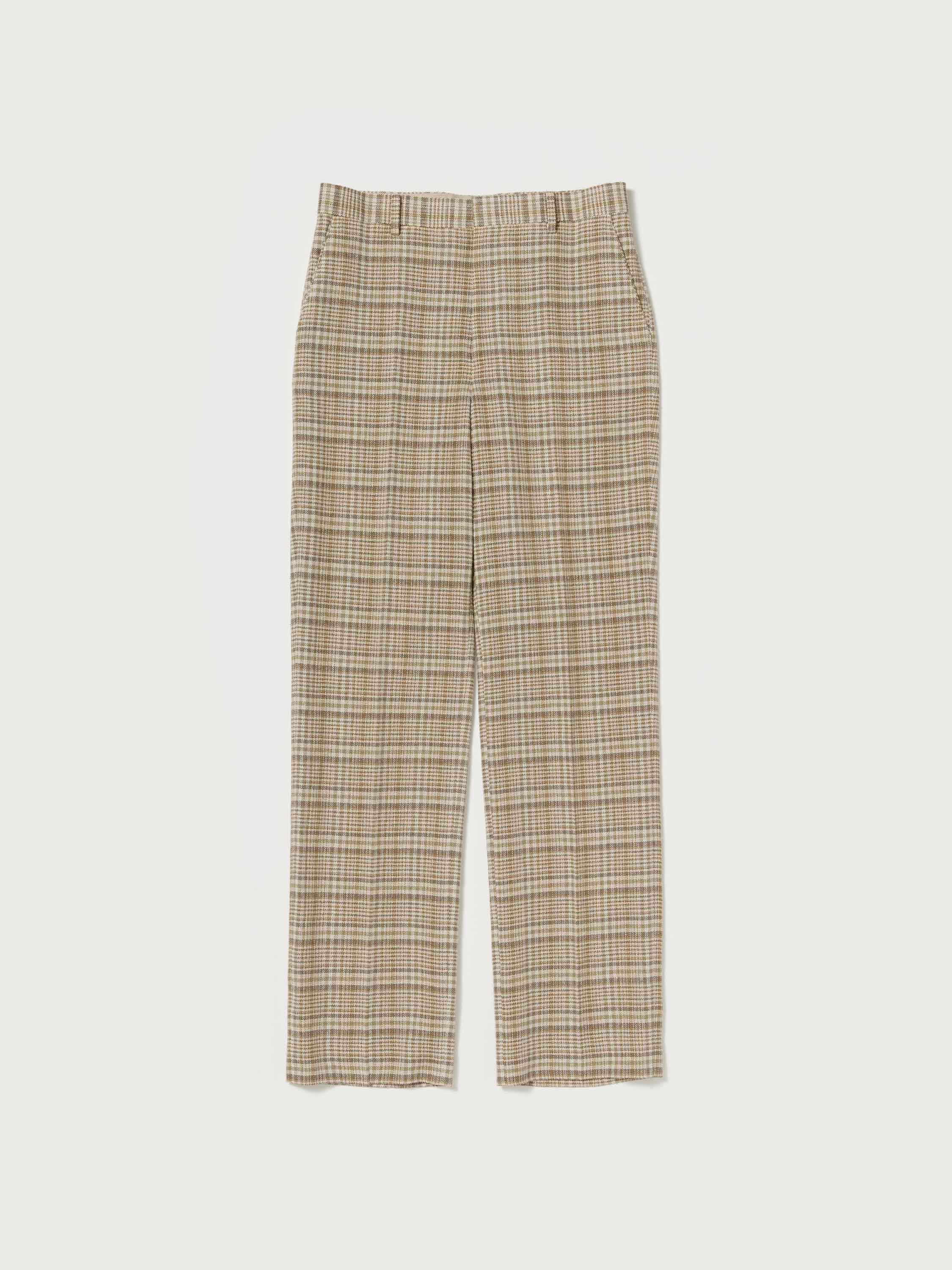 SILK LINEN NEP CHECK SLACKS 詳細画像 IVORY BEIGE CHECK 1