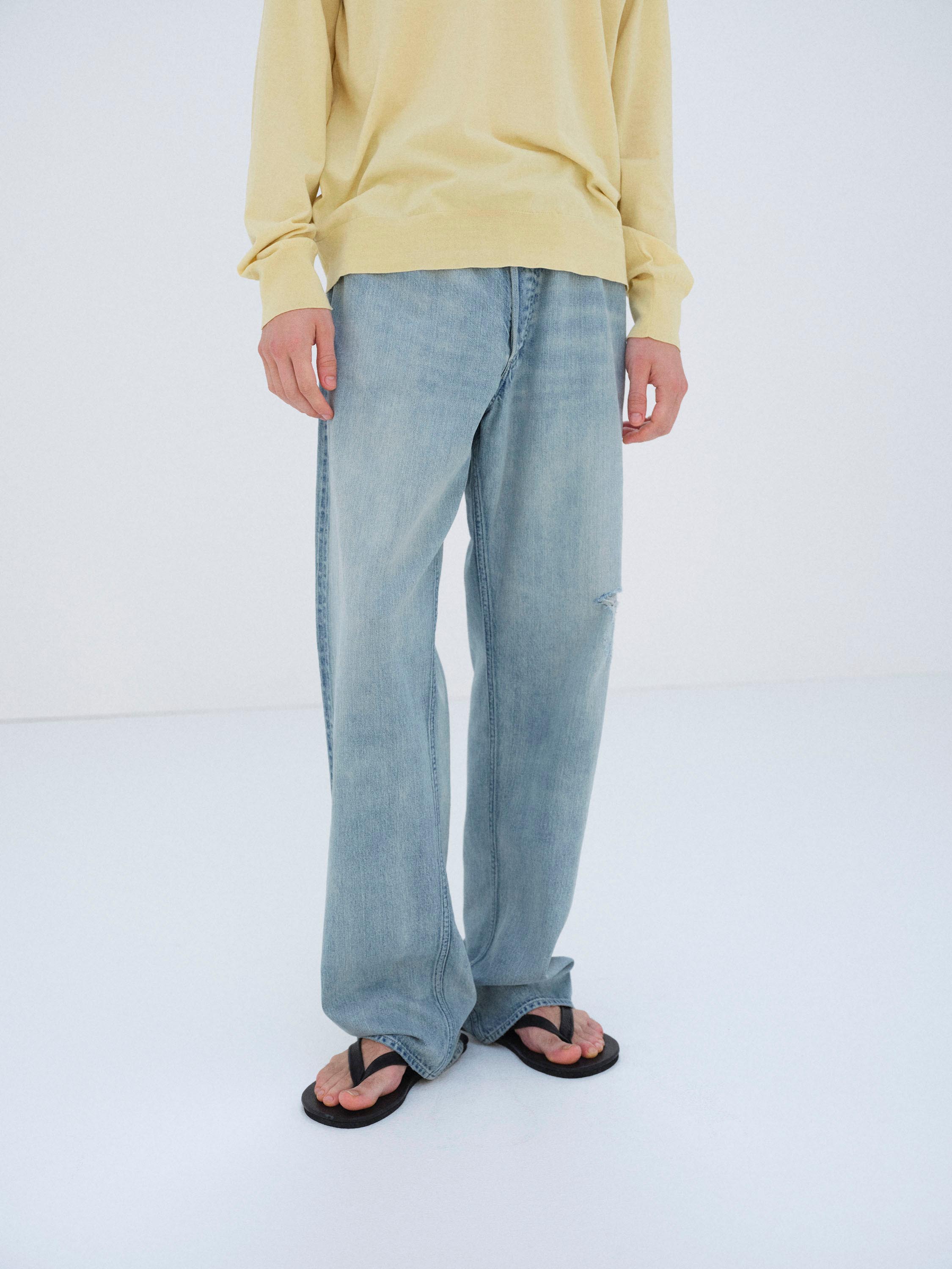 FADED SELVEDGE LIGHT DENIM WIDE PANTS 詳細画像 LIGHT INDIGO 1