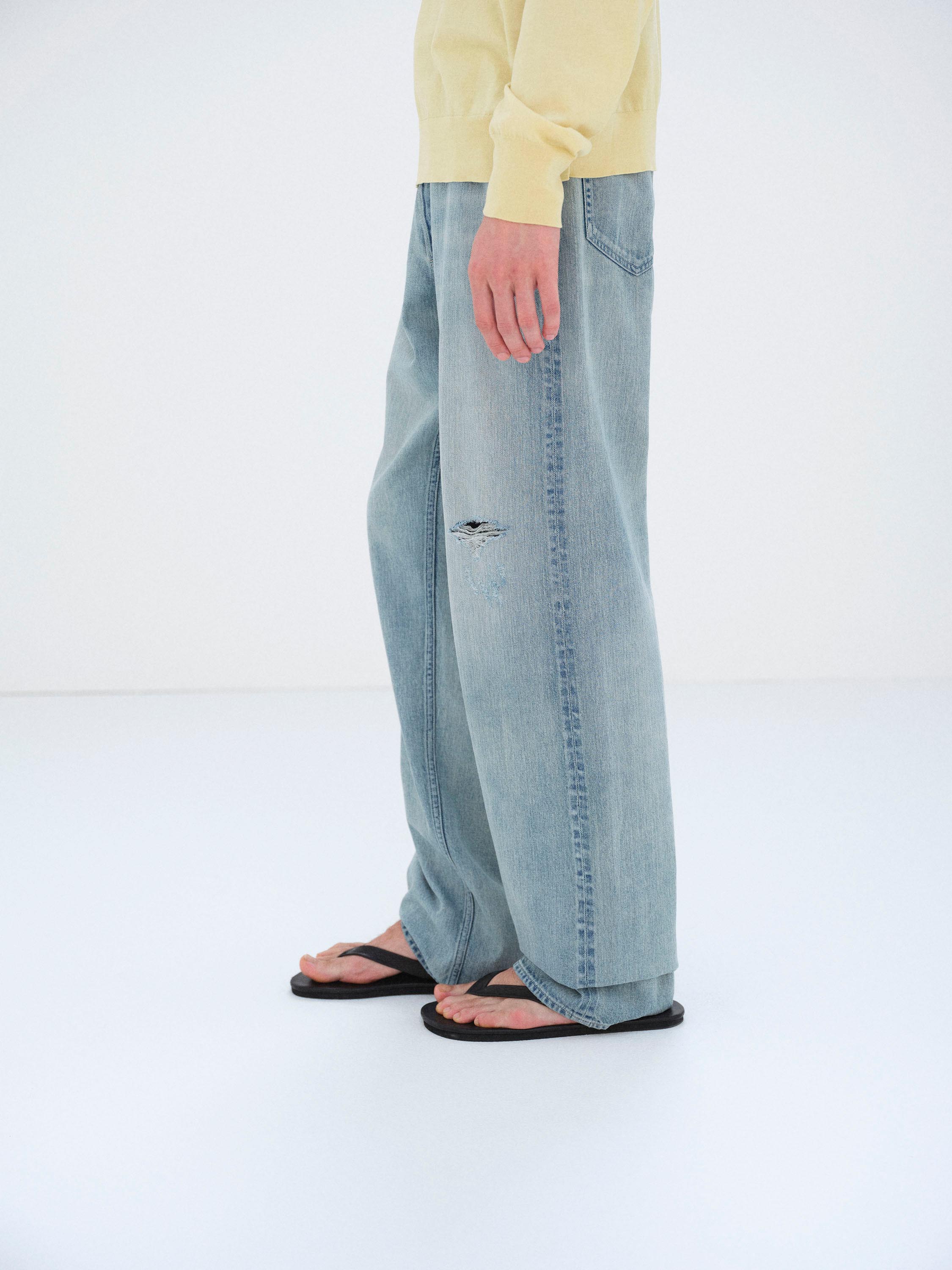 FADED SELVEDGE LIGHT DENIM WIDE PANTS 詳細画像 LIGHT INDIGO 3