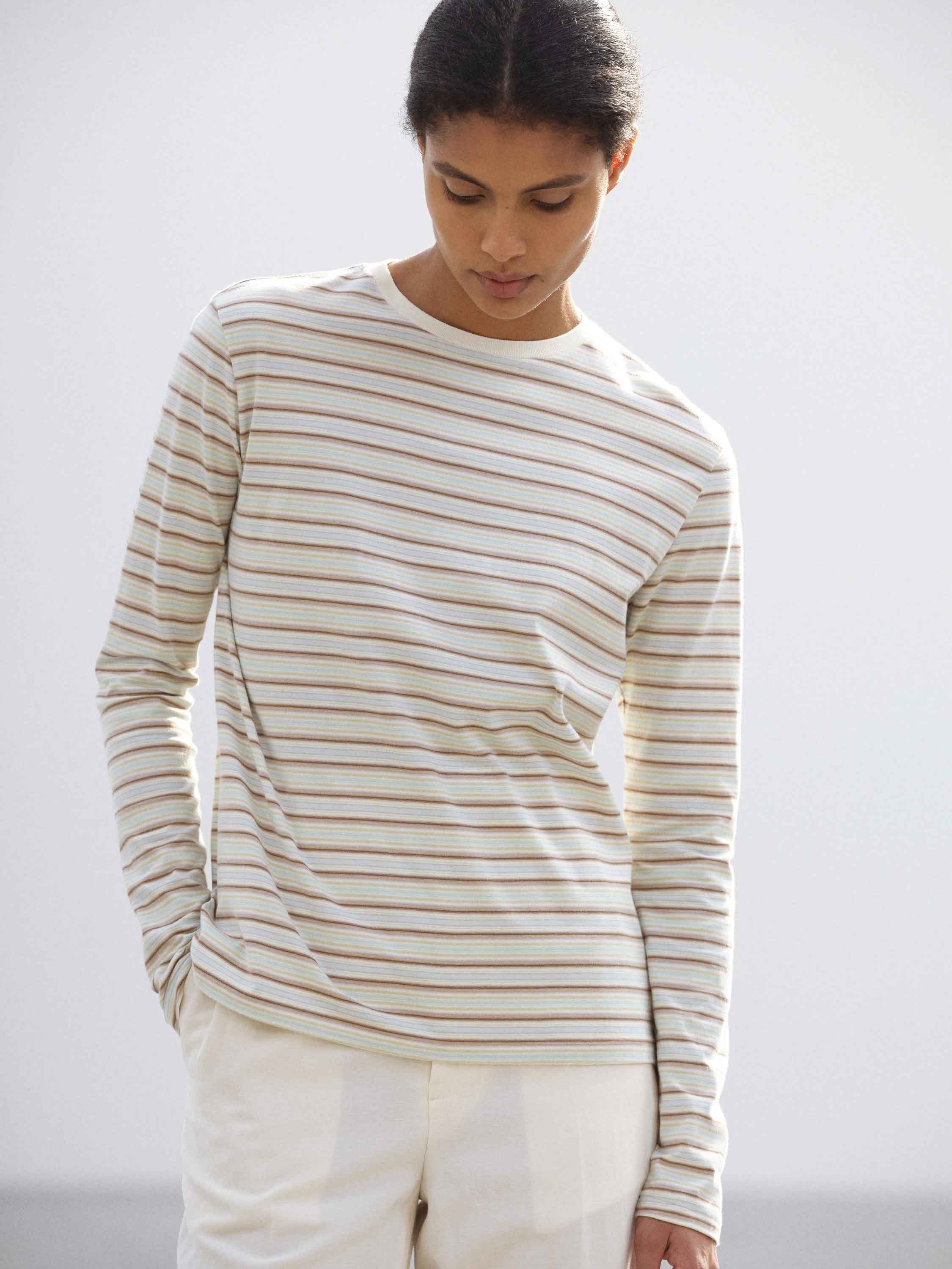 GRADIENT STRIPE JERSEY L/S TEE