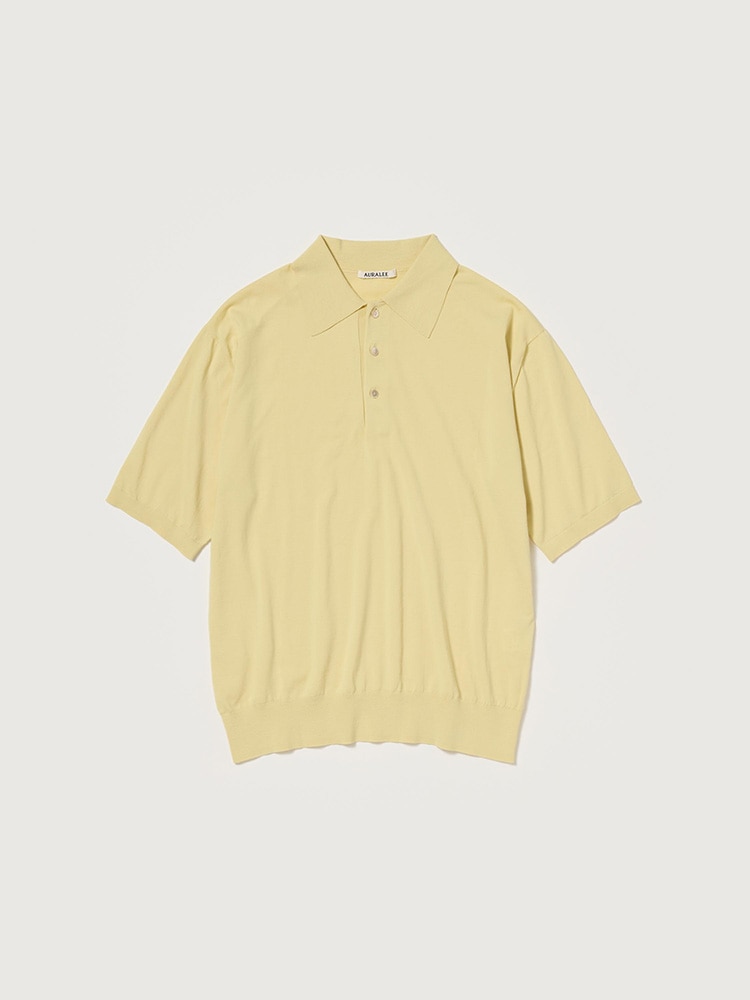 GIZA HIGH GAUGE KNIT POLO - AURALEE Official Website
