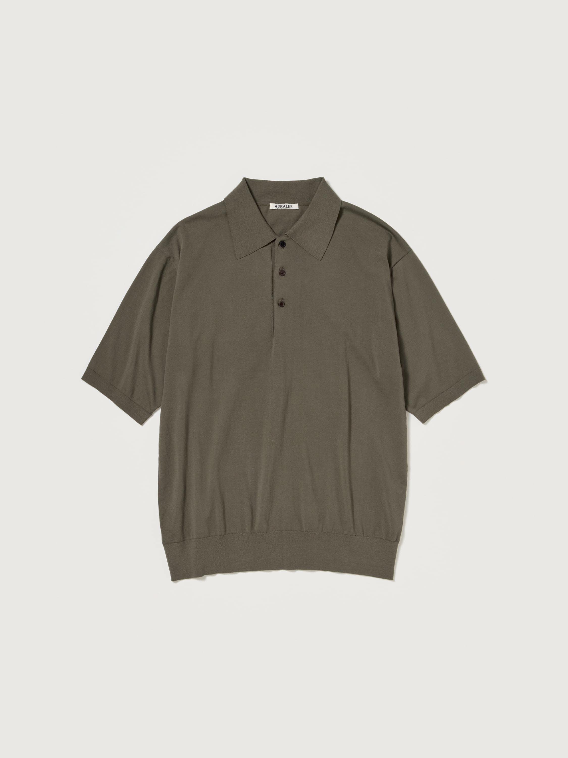 GIZA HIGH GAUGE KNIT POLO 詳細画像 OLIVE GRAY 1