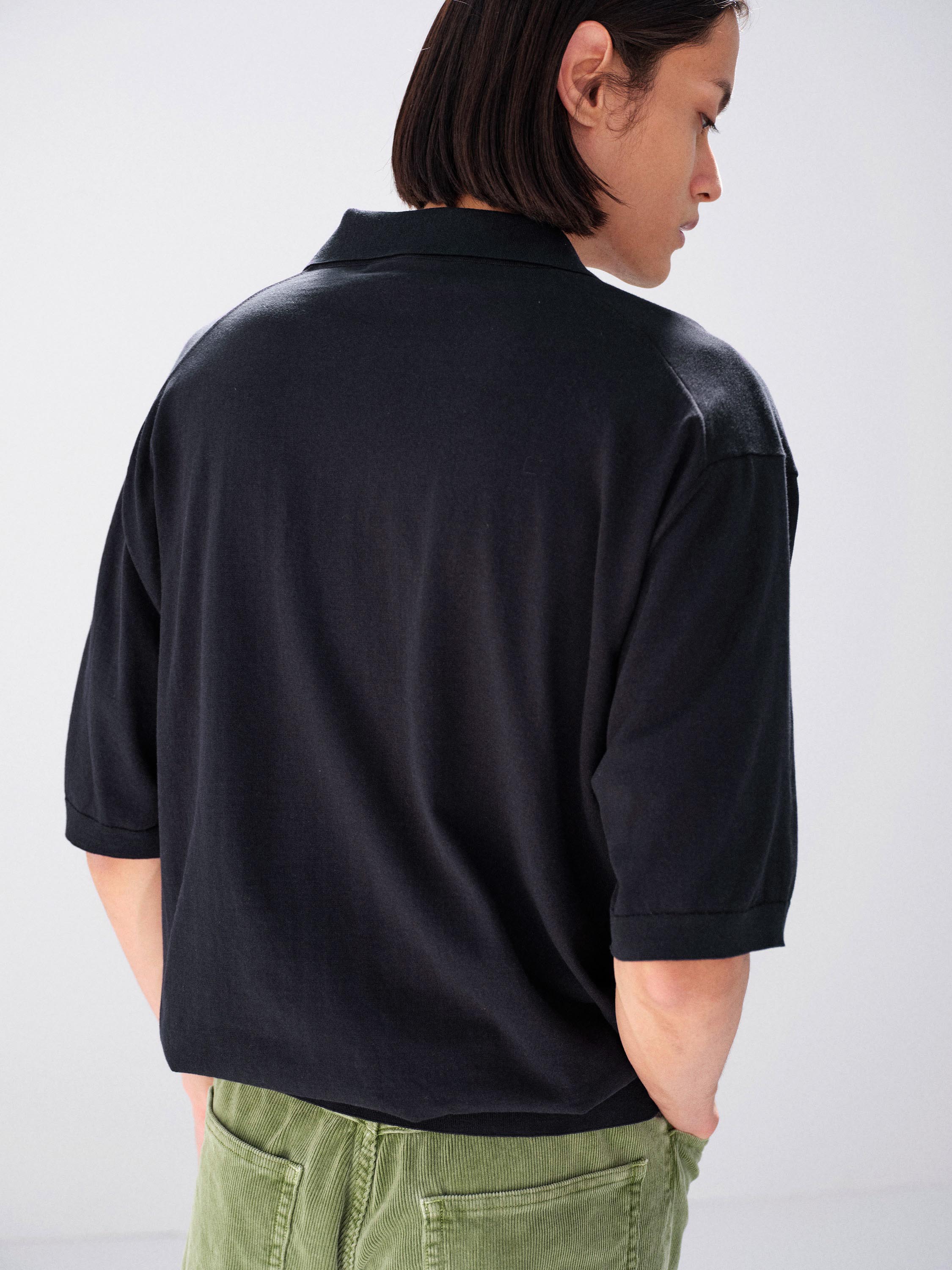 GIZA HIGH GAUGE KNIT POLO 詳細画像 DARK NAVY 3
