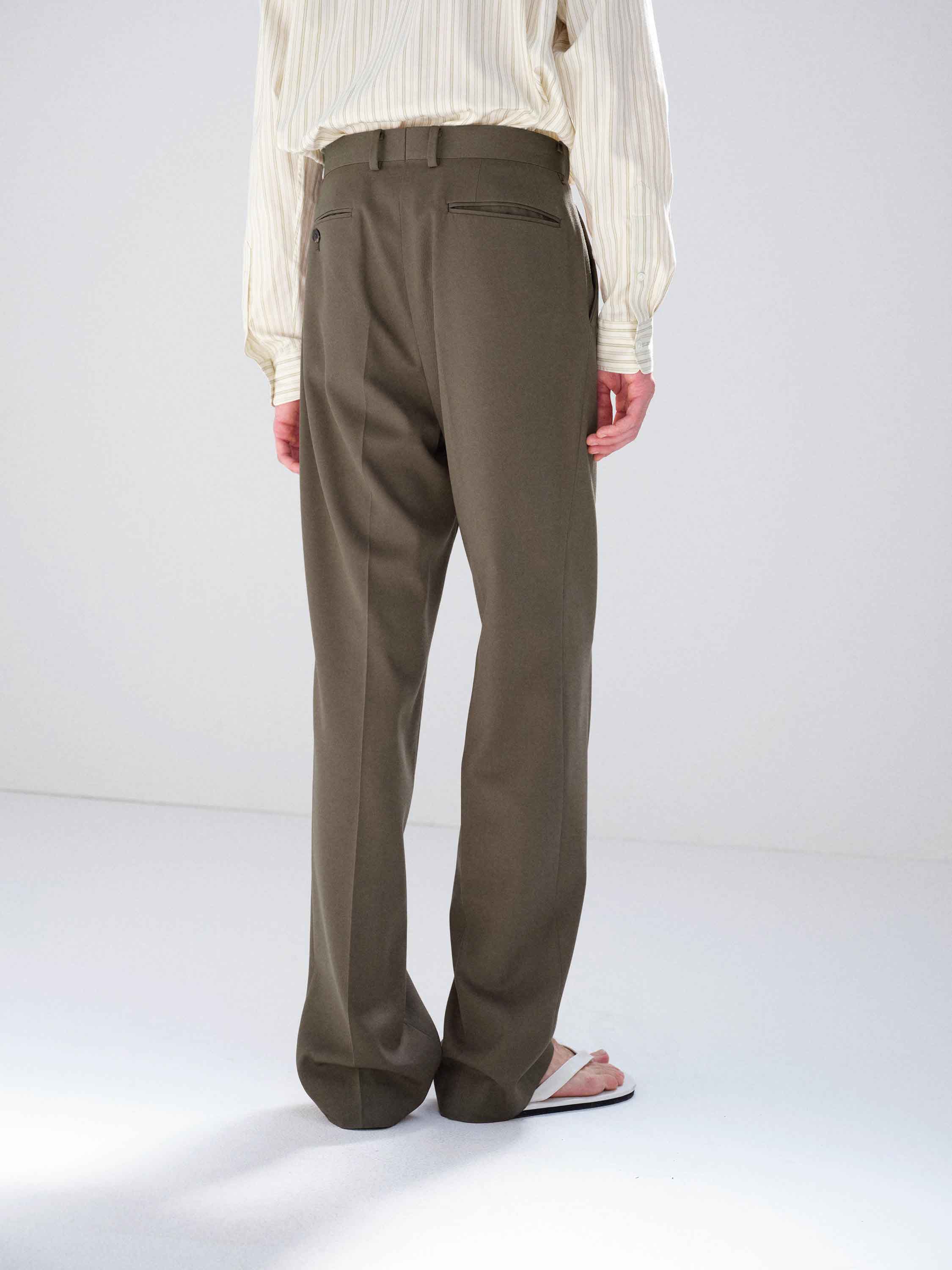 LIGHT WOOL MAX GABARDINE SLACKS 詳細画像 DARK OLIVE BROWN 4