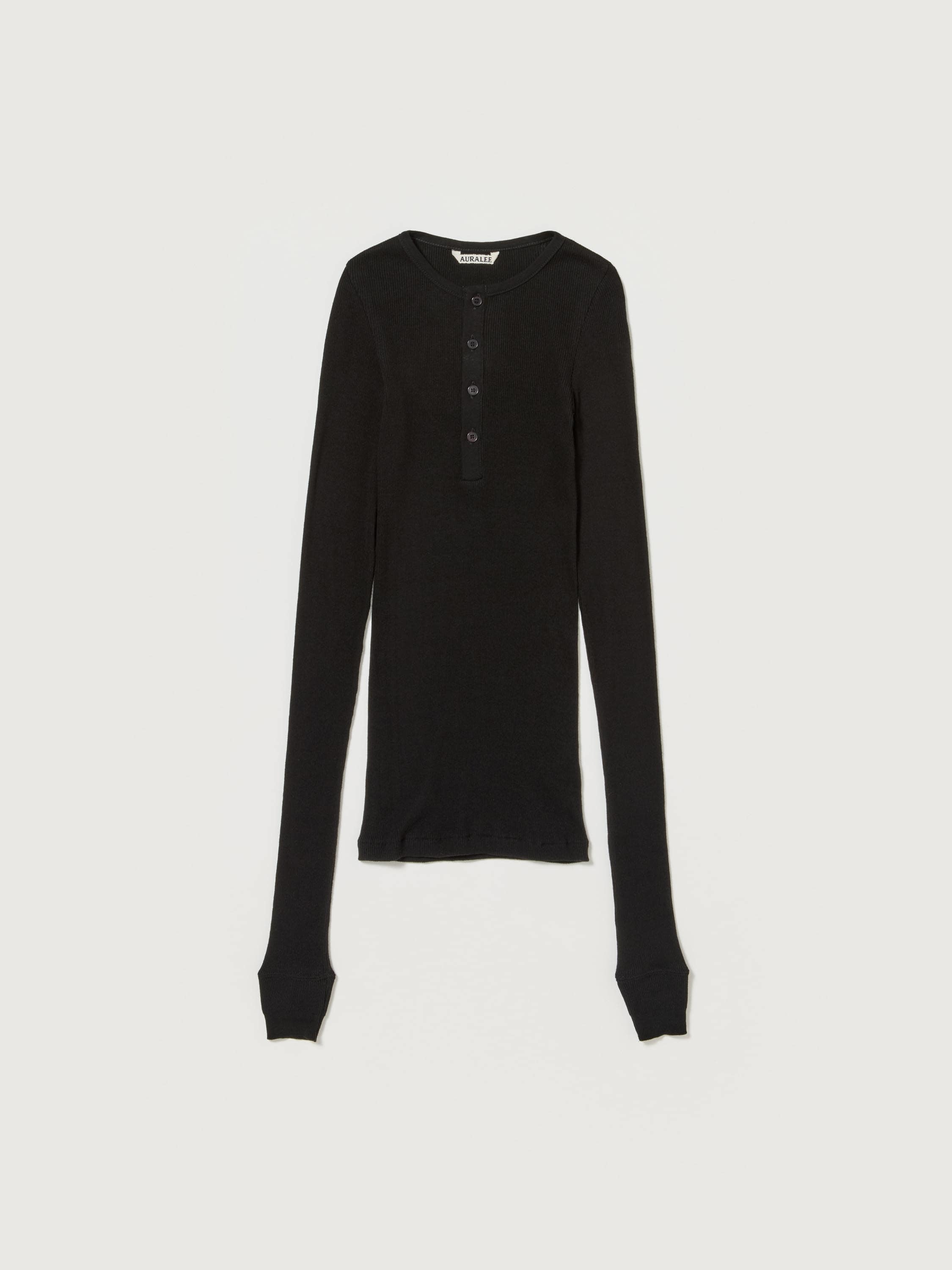 ORGANIC SOFT RIB HENLEY NECK P/O 詳細画像 BLACK 1