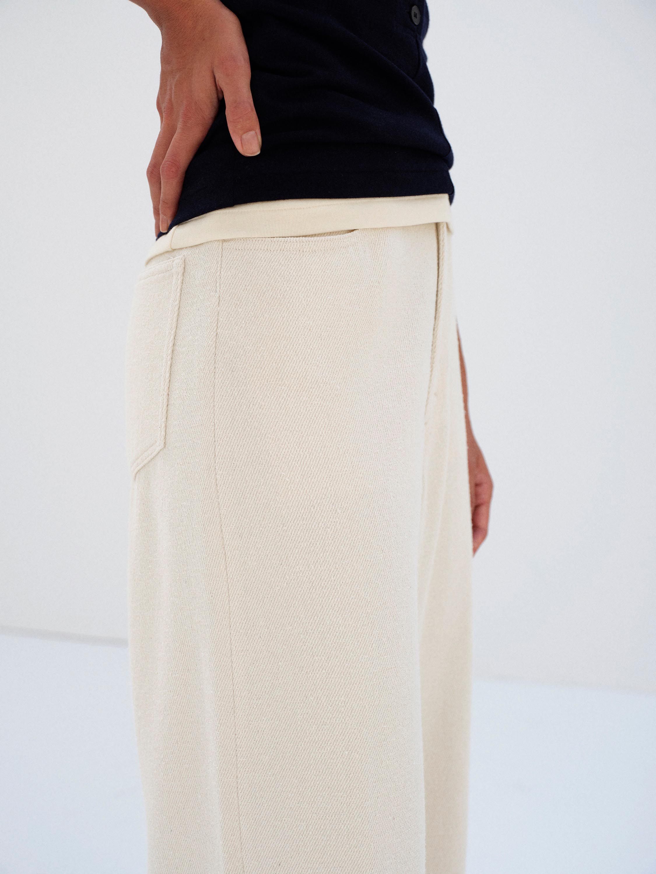 SILK NEP DENIM 5P WIDE PANTS 詳細画像 IVORY WHITE 4