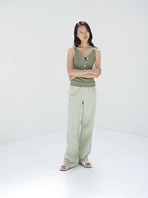 SILKY GRAIN SUEDE DRAWSTRING PANTS