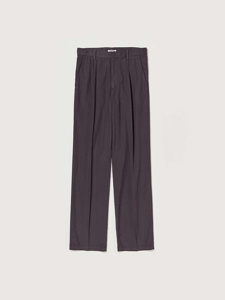 GARMENT-DYED FINX SHUTTLE WEATHER ONE-TUCK SLACKS
