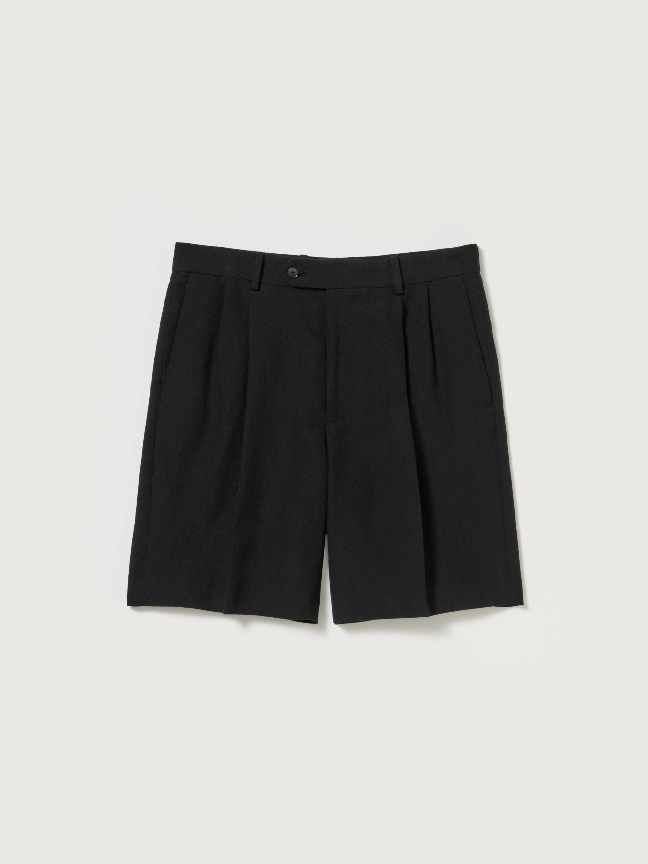 WOOL COTTON LINEN OX SHORTS 詳細画像 BLACK 4
