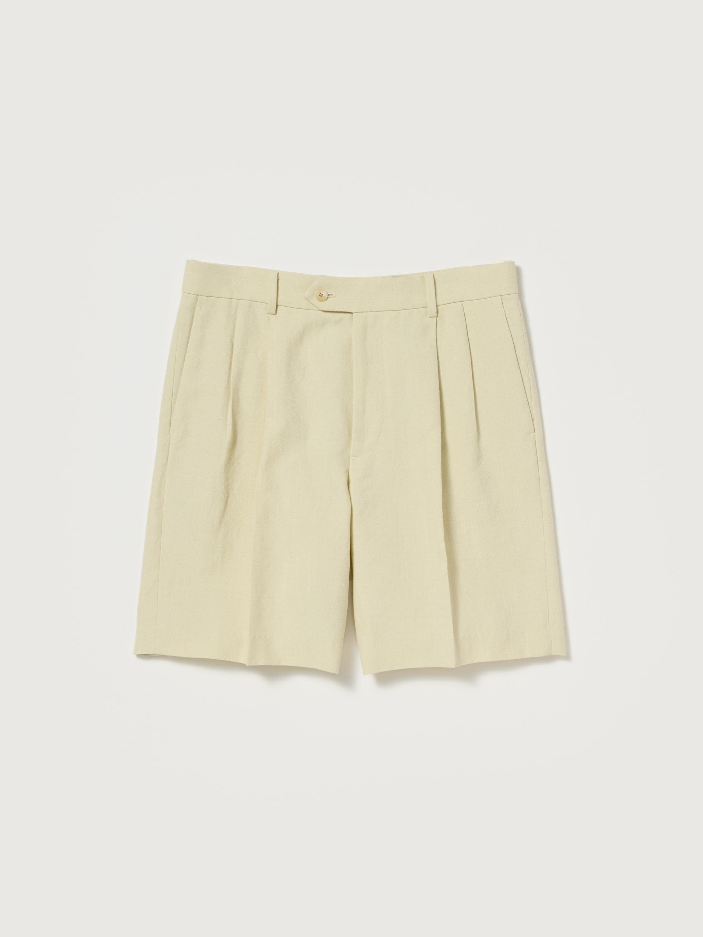 WOOL COTTON LINEN OX SHORTS 詳細画像 LIME BEIGE 1