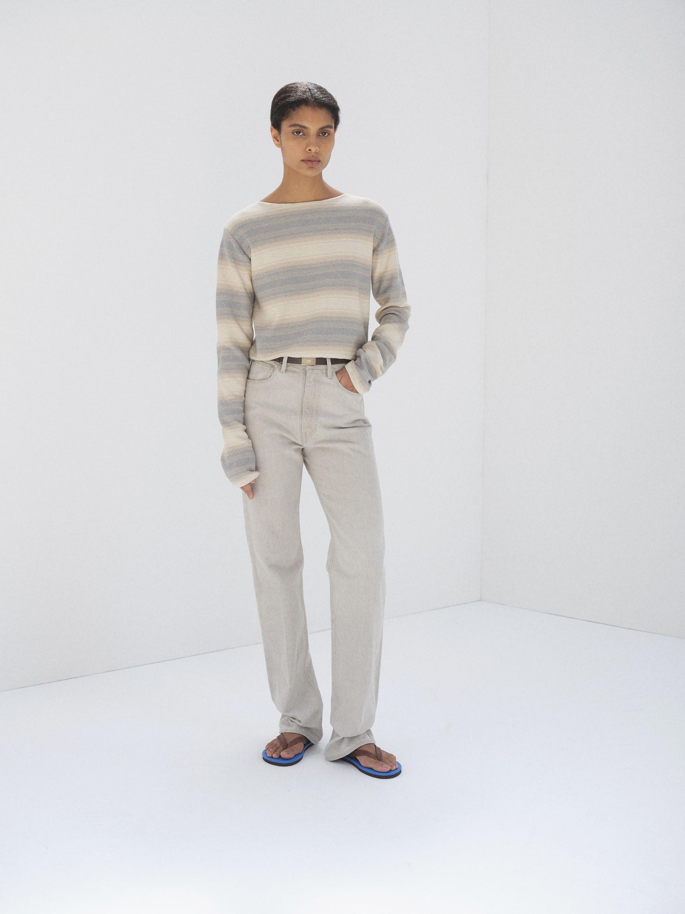 FADED HARD TWIST BROWN DENIM 5P PANTS 詳細画像 LIGHT GRAY 2