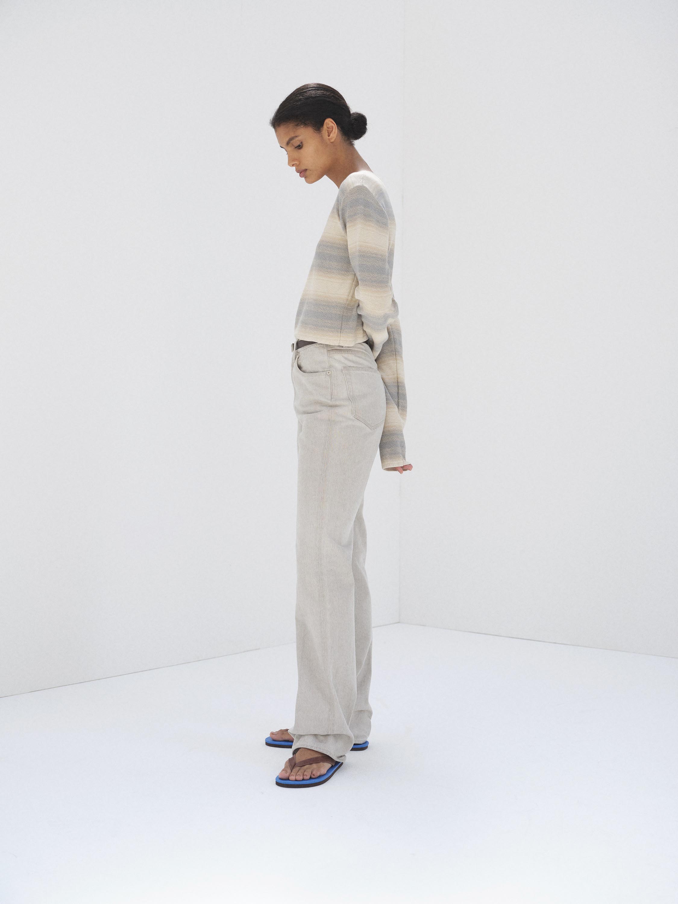 FADED HARD TWIST BROWN DENIM 5P PANTS 詳細画像 LIGHT GRAY 3