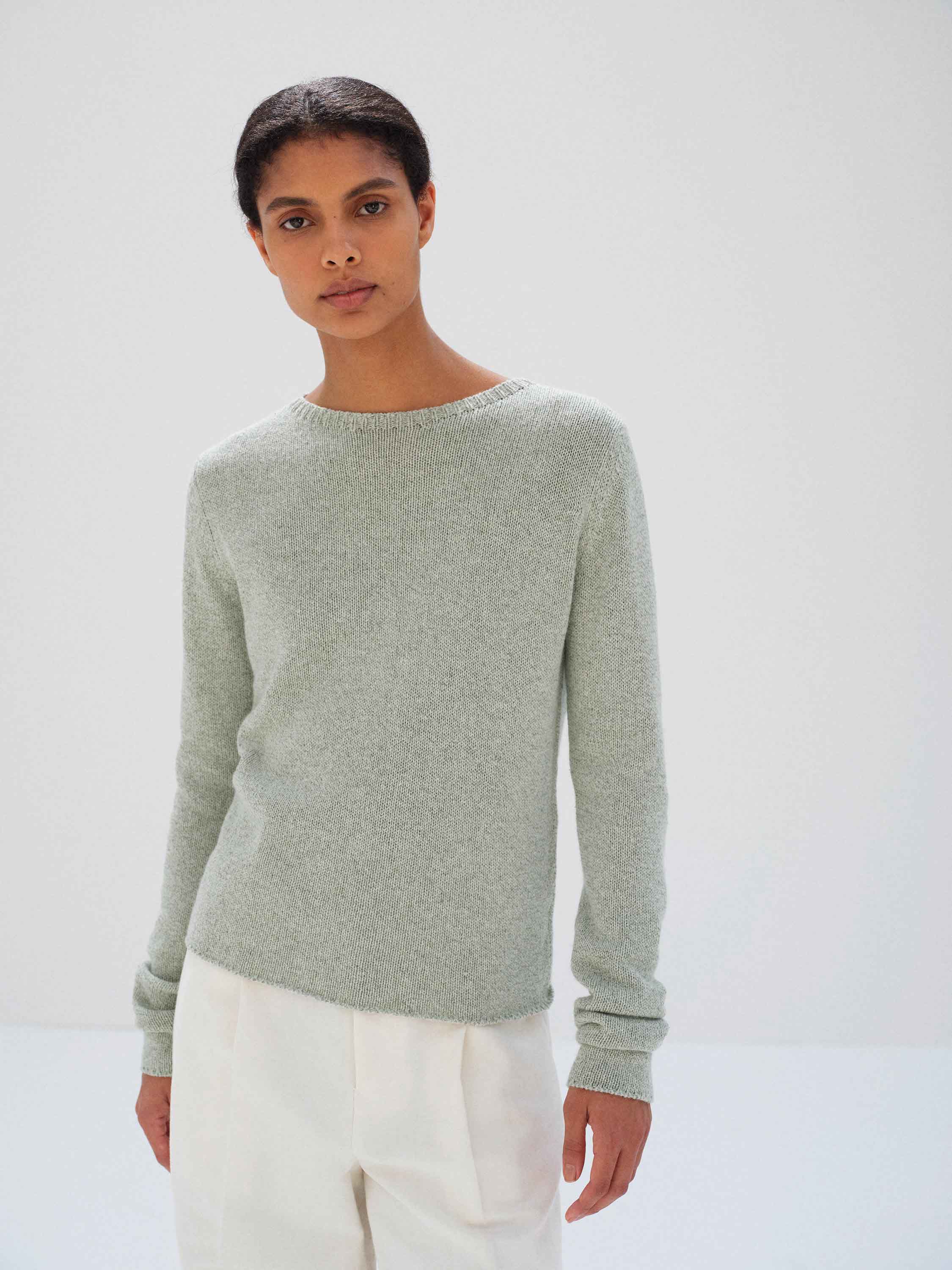 CASHMERE SILK MELANGE KNIT P/O