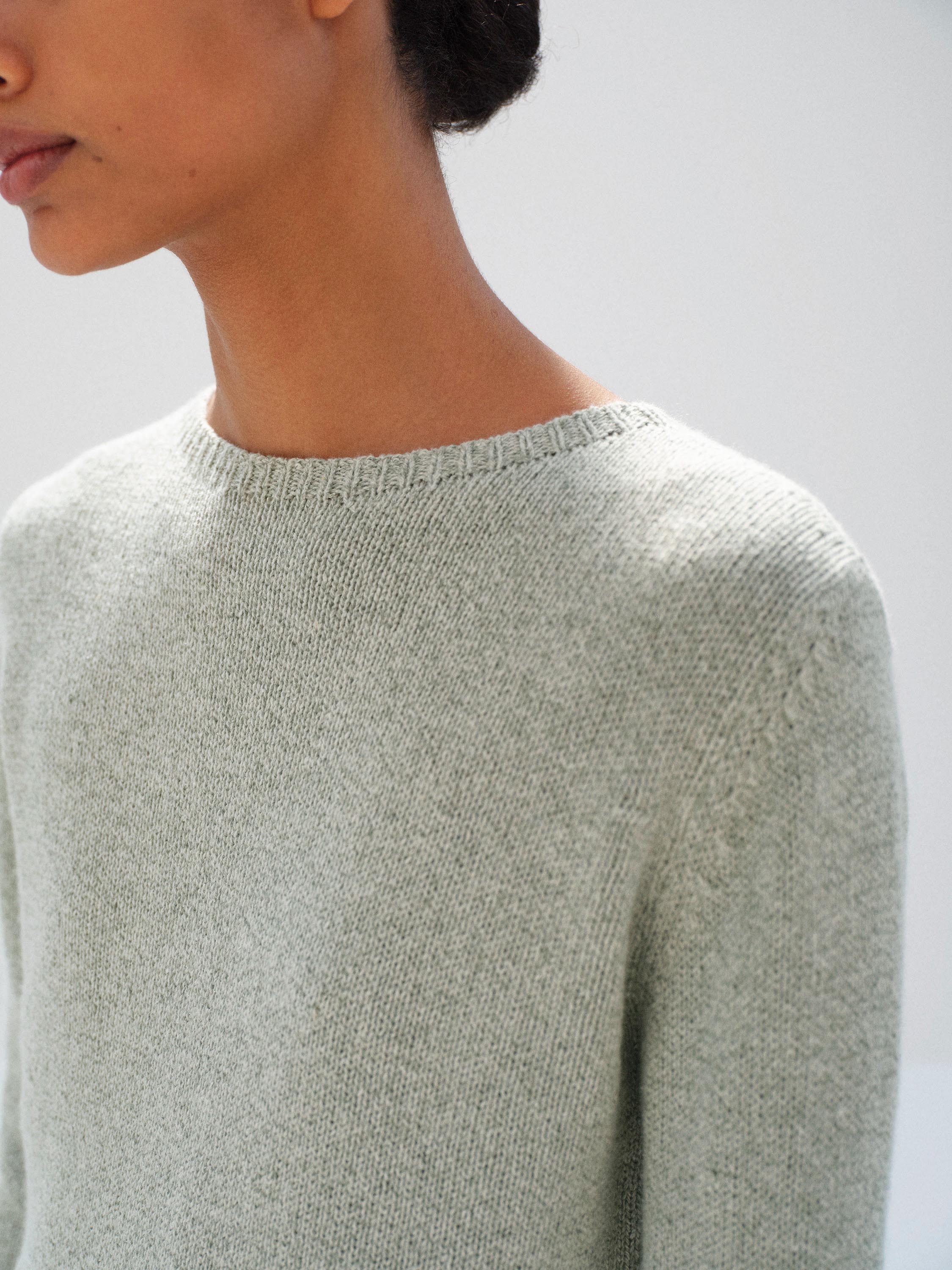 CASHMERE SILK MELANGE KNIT P/O 詳細画像 MIX MINT GRAY 3