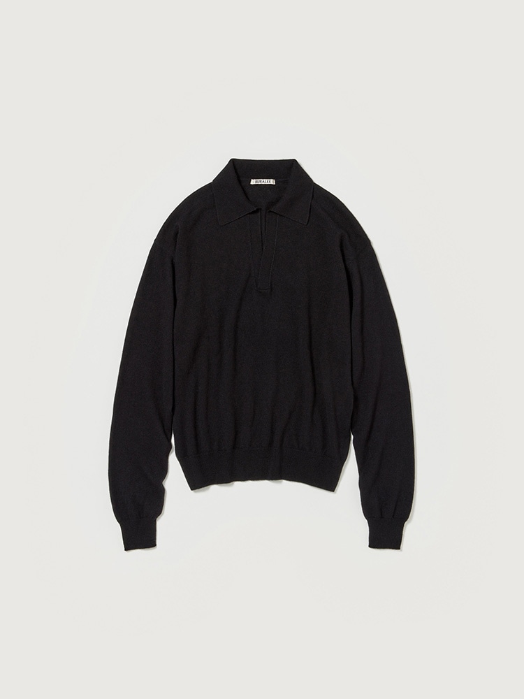 SUPER FINE CASHMERE SILK KNIT SKIPPER POLO