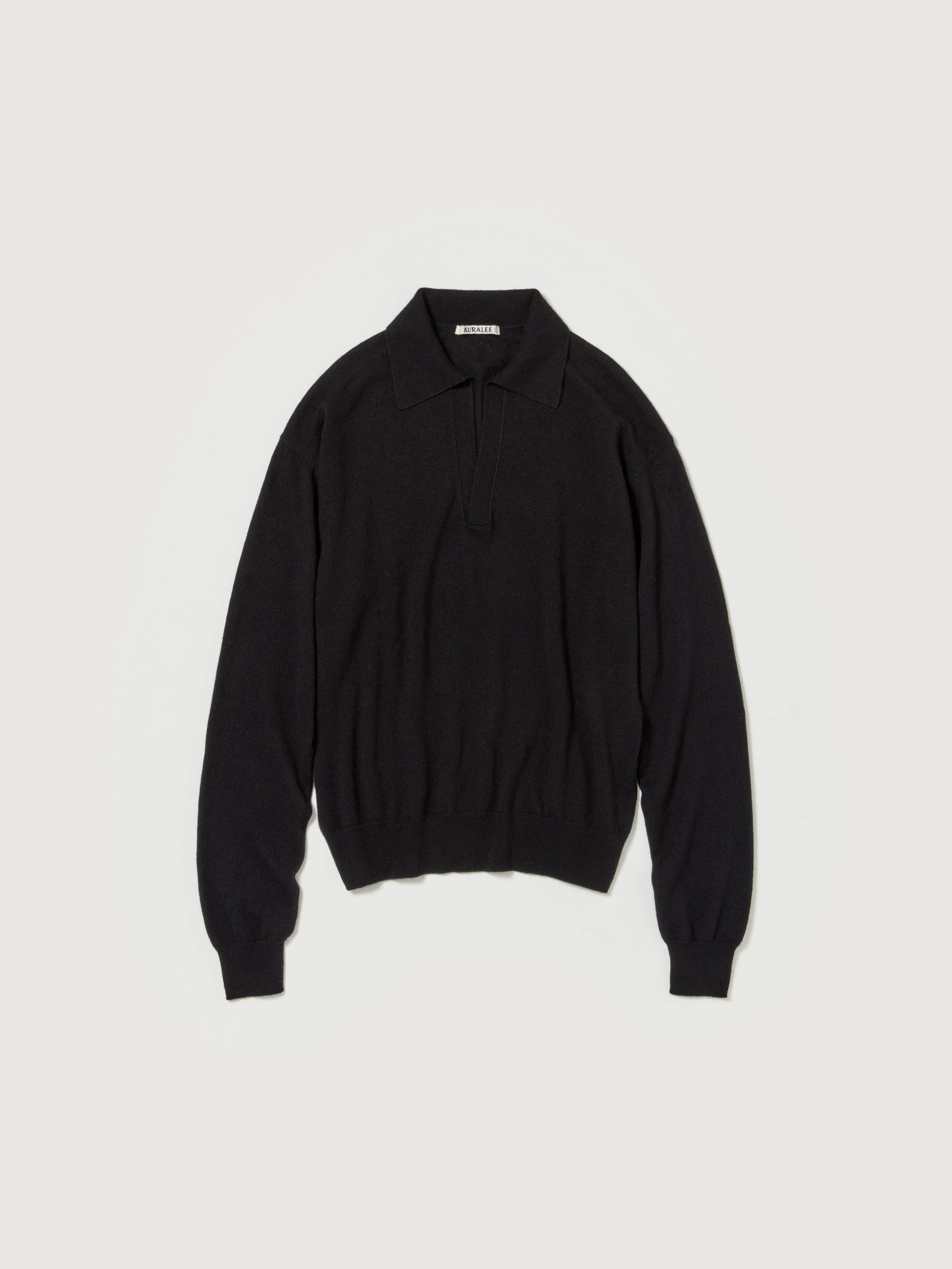 SUPER FINE CASHMERE SILK KNIT SKIPPER POLO 詳細画像 BLACK 4