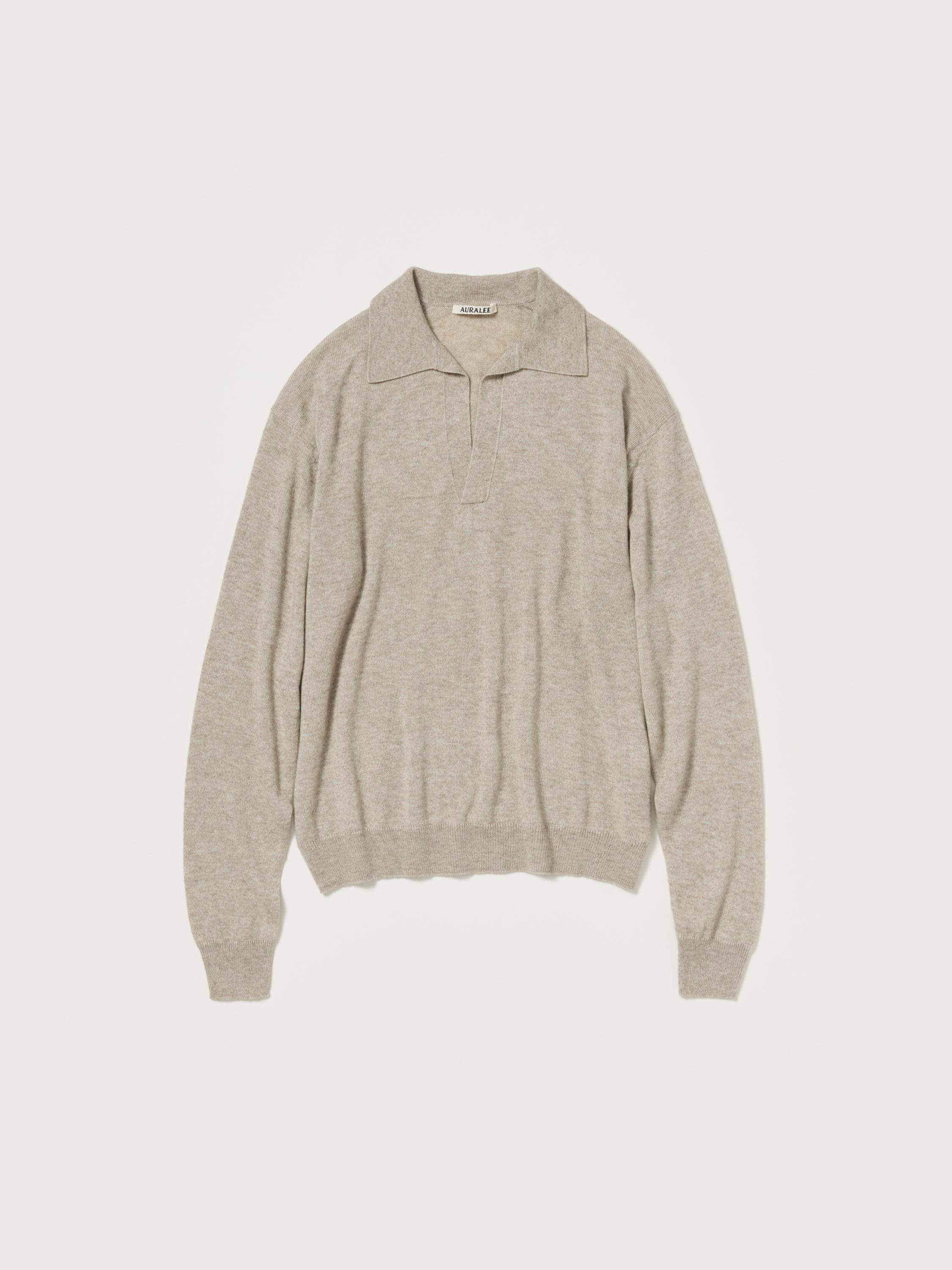 SUPER FINE CASHMERE SILK KNIT SKIPPER POLO 詳細画像 TOP BEIGE 1