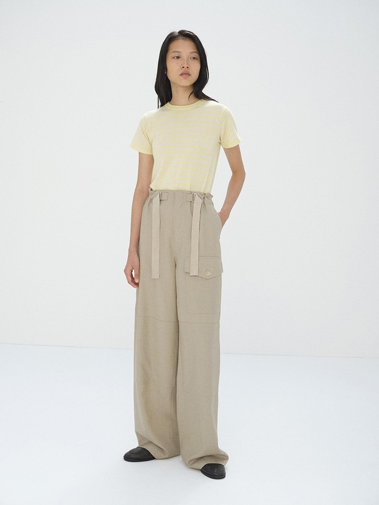 WOOL HERRINGBONE CARGO PANTS