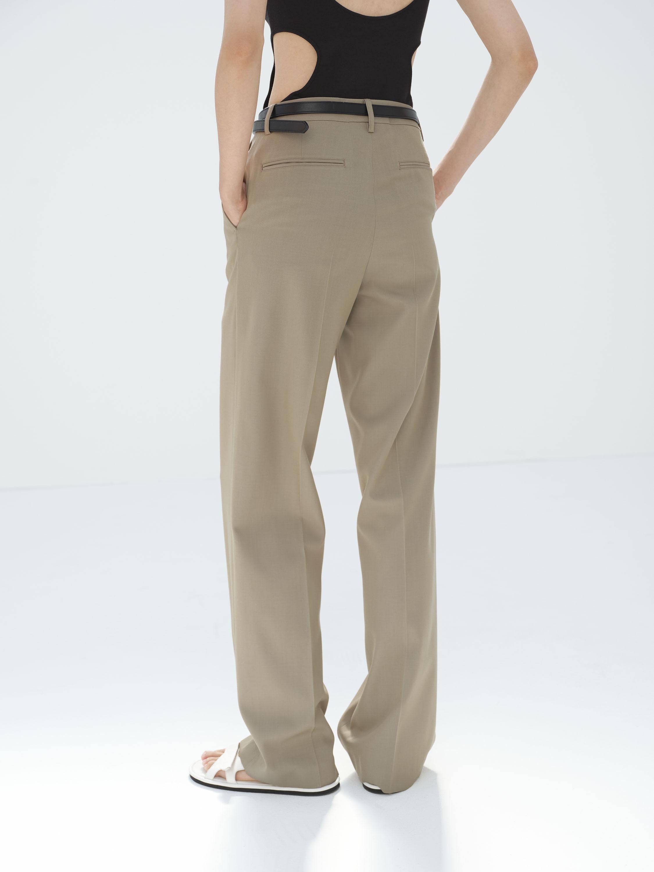 LIGHT WOOL MAX GABARDINE SLACKS 詳細画像 KHAKI BEIGE CHAMBRAY 4