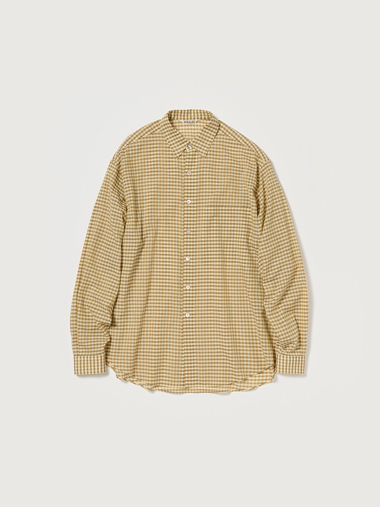 AIRY LIGHT COTTON CHECK BIG SHIRT