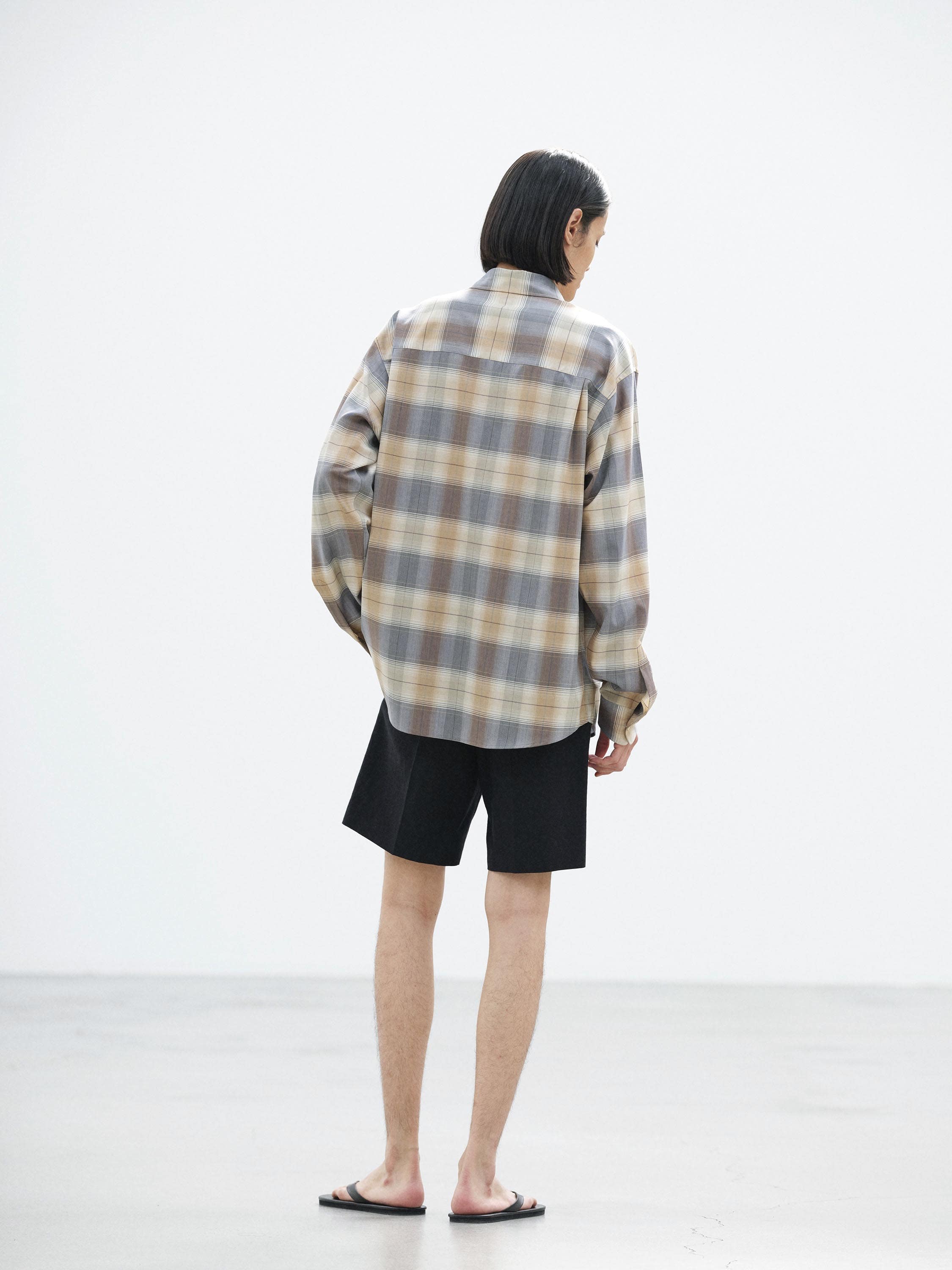 SUPER LIGHT WOOL CHECK SHIRT 詳細画像 LIGHT BROWN CHECK 3