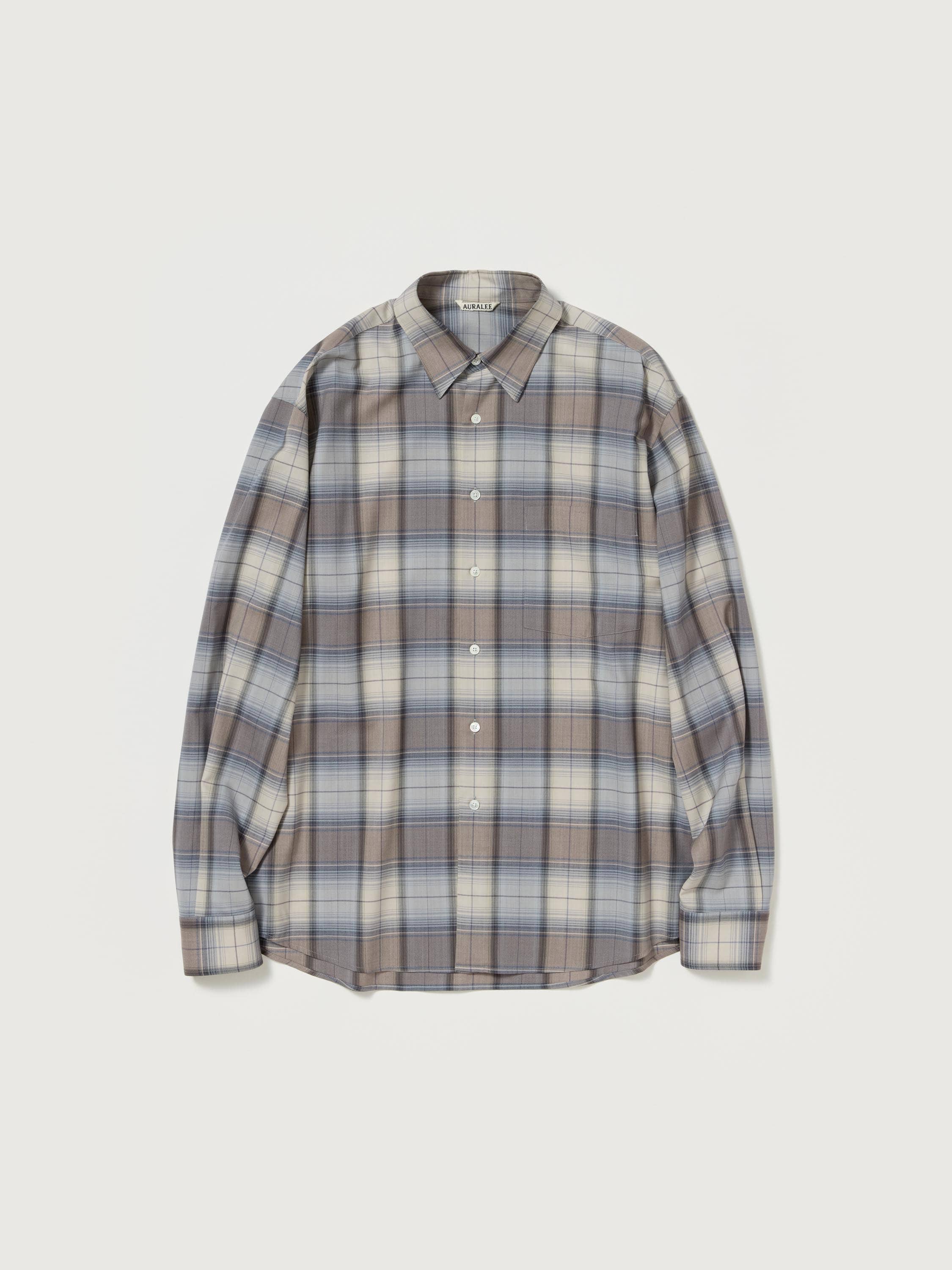 SUPER LIGHT WOOL CHECK SHIRT 詳細画像 BLUE GRAY CHECK 1