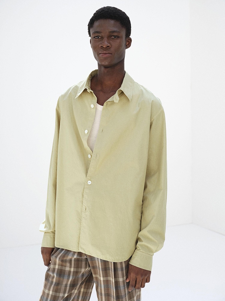 GARMENT-DYED FINX SHUTTLE WEATHER SHIRT - AURALEE Official Website