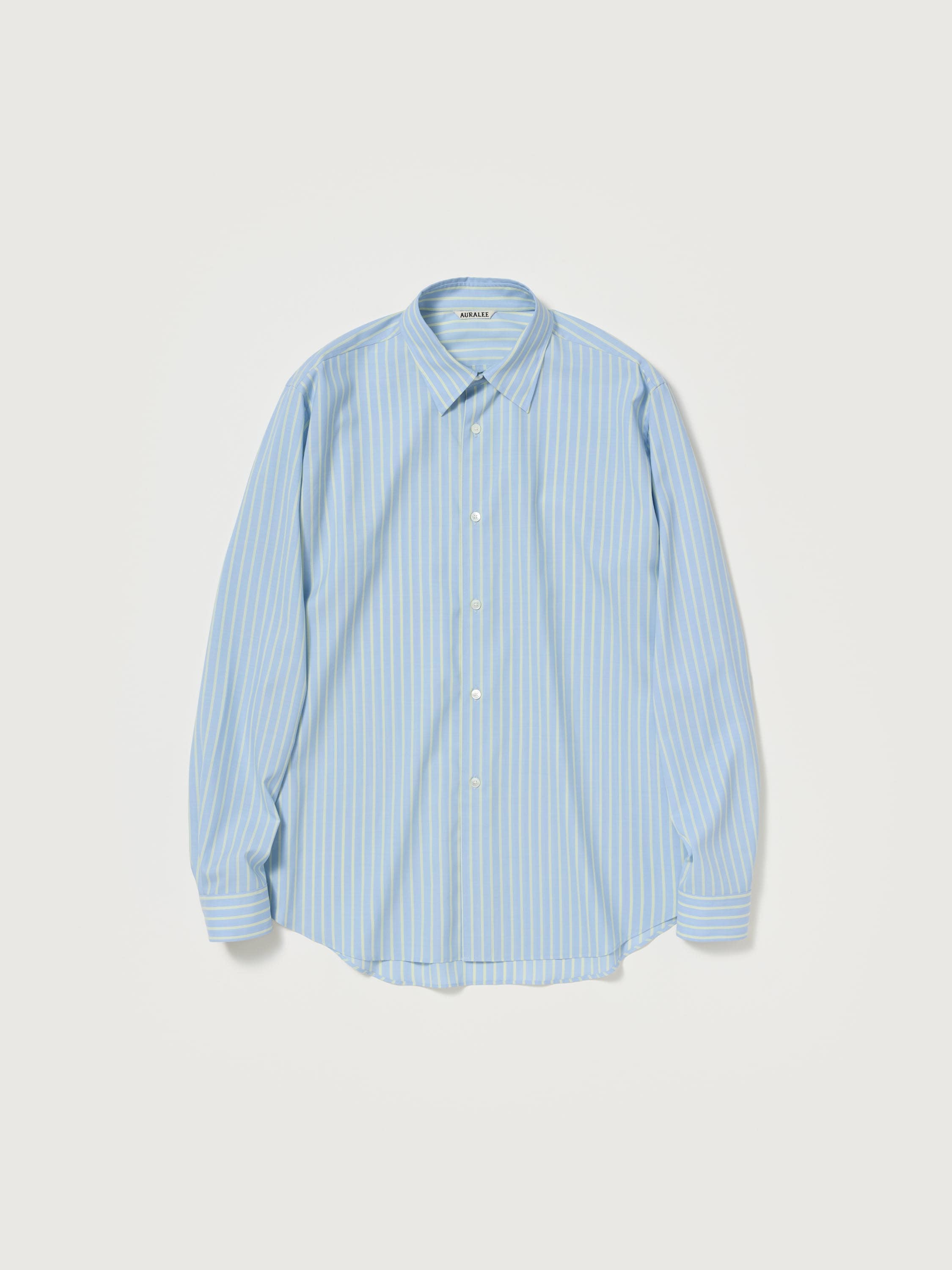SUPER FINE WOOL STRIPE SHIRT 詳細画像 SAX BLUE LIME STRIPE 4