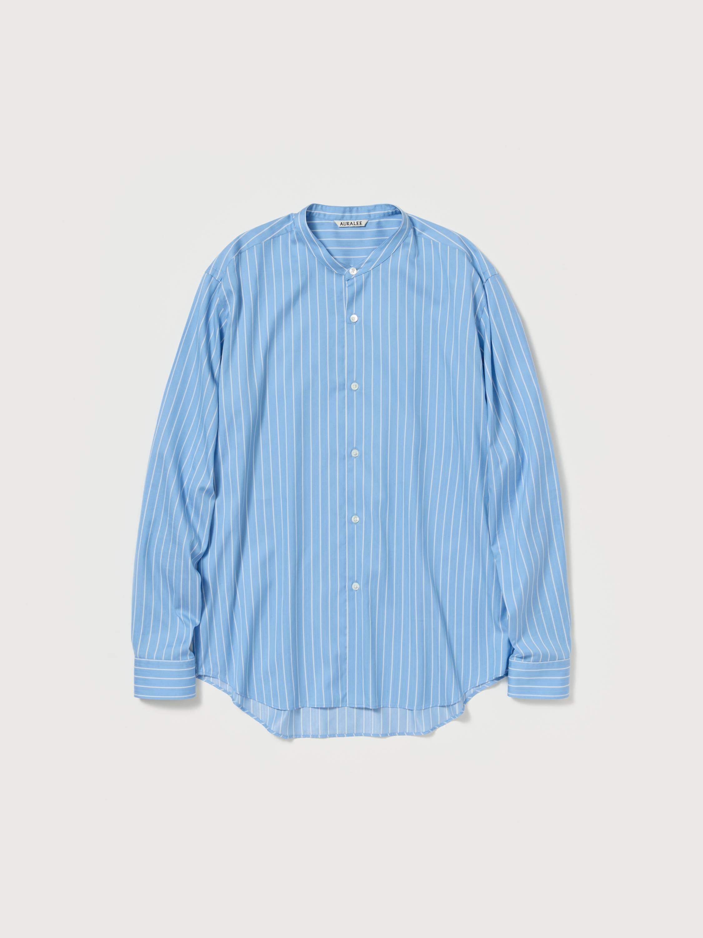 COTTON SILK STRIPE STAND COLLAR SHIRT 詳細画像 SAX BLUE STRIPE 4