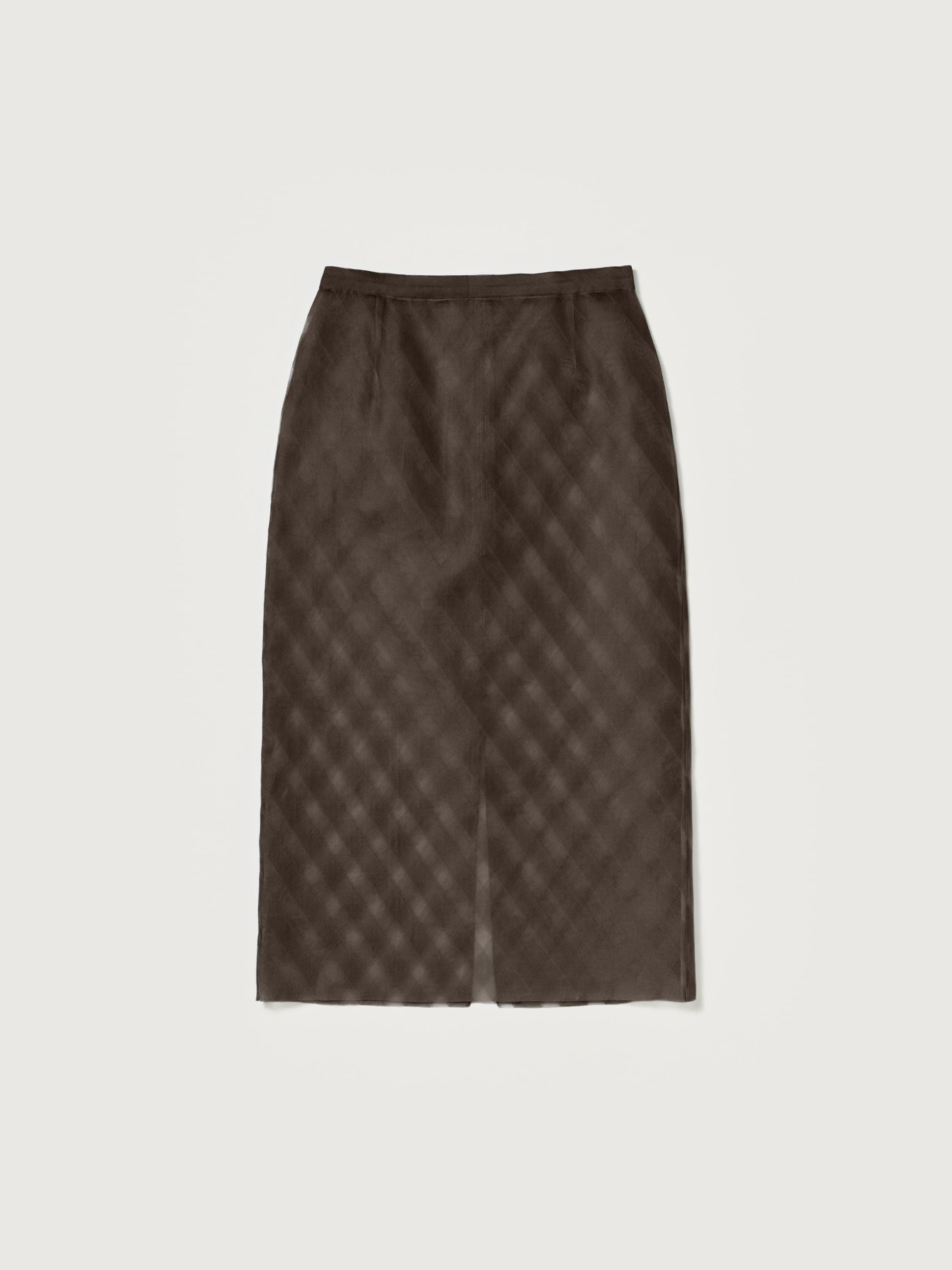SHEER SILK COTTON CUT JACQUARD PENCIL SKIRT 詳細画像 DARK BROWN 1