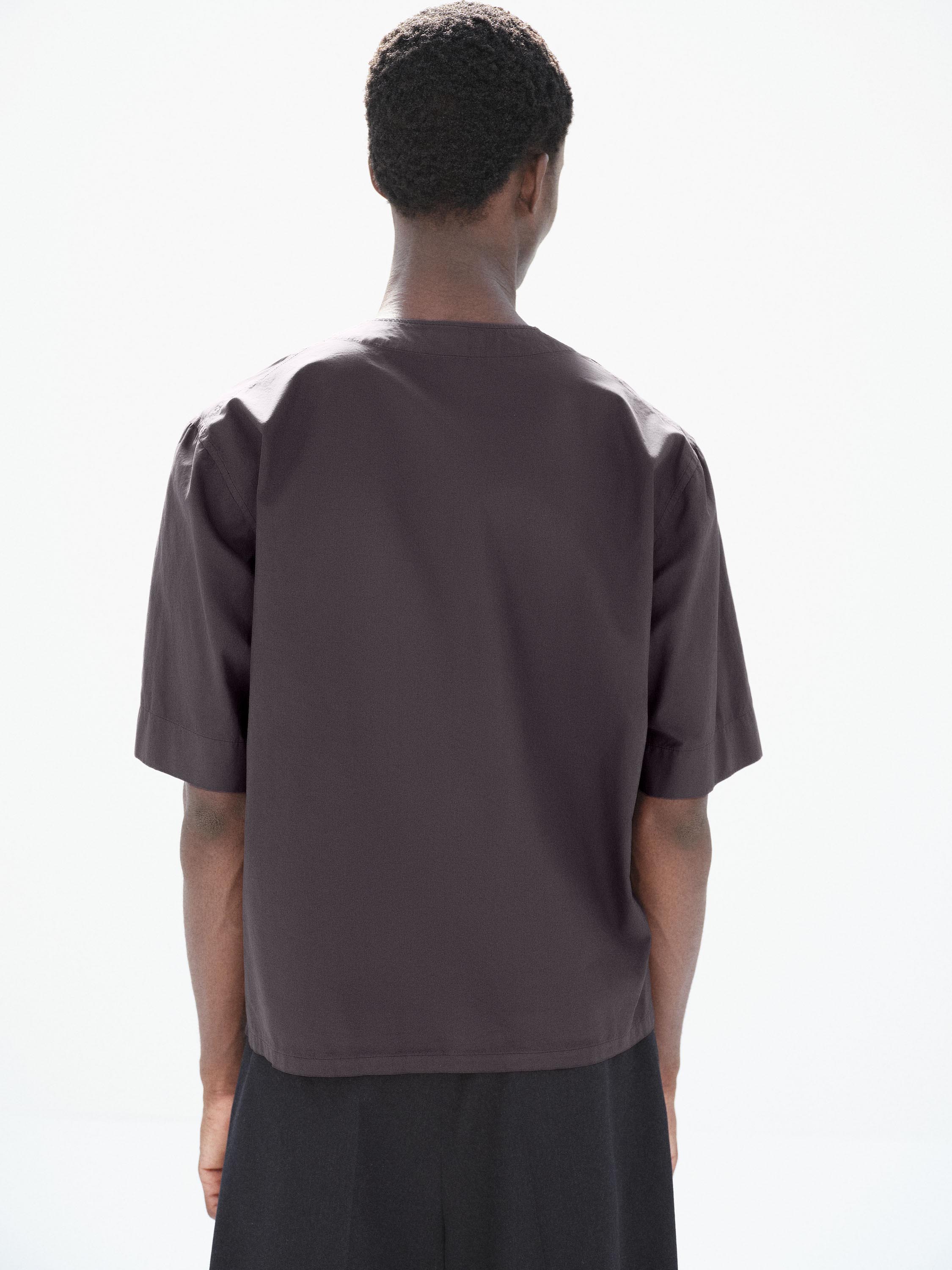 GARMENT-DYED FINX SHUTTLE WEATHER HALF SLEEVED SHIRT 詳細画像 DARK BROWN 3