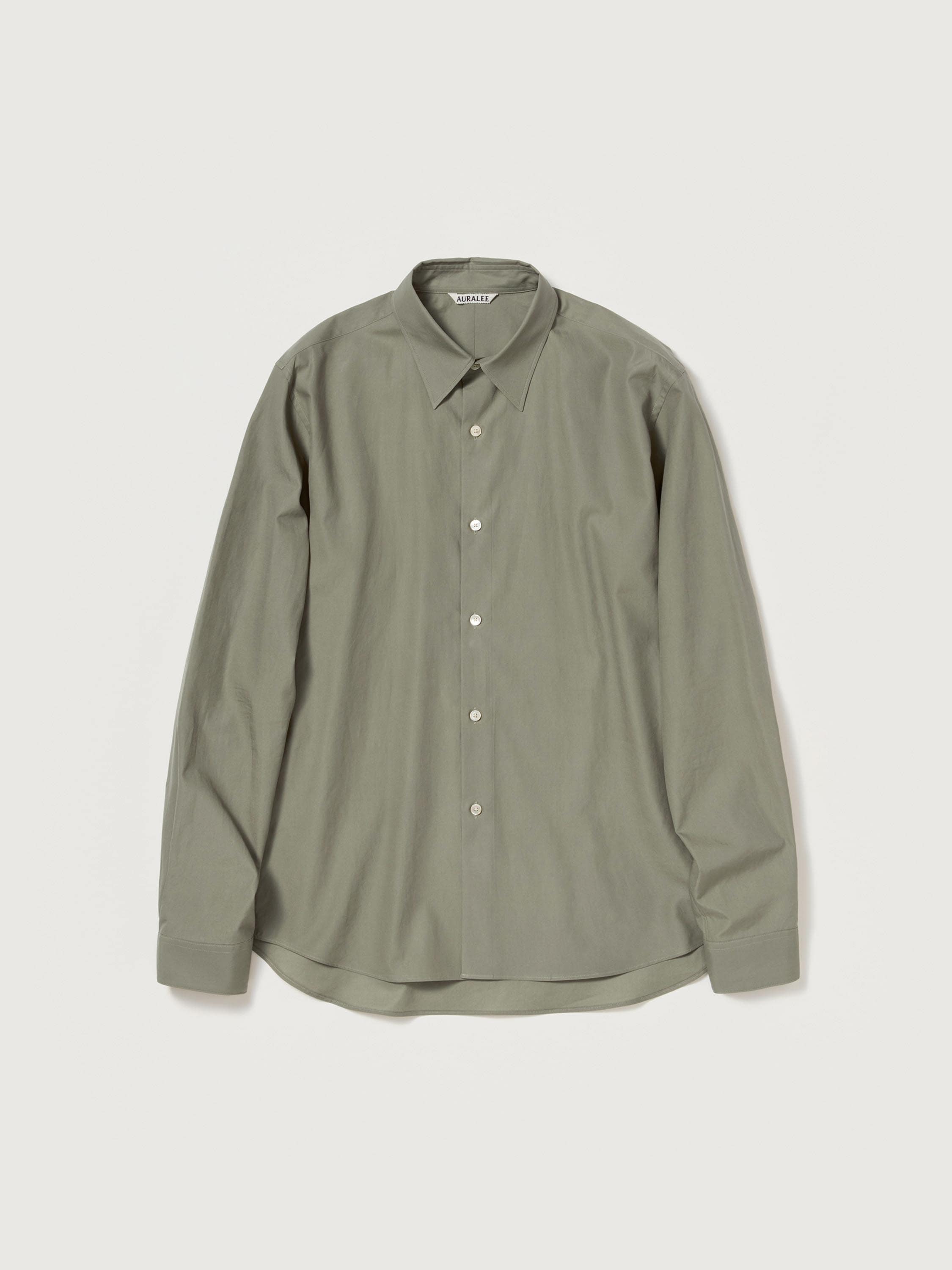 WASHED FINX TWILL SLIM SHIRT 詳細画像 OLIVE 1