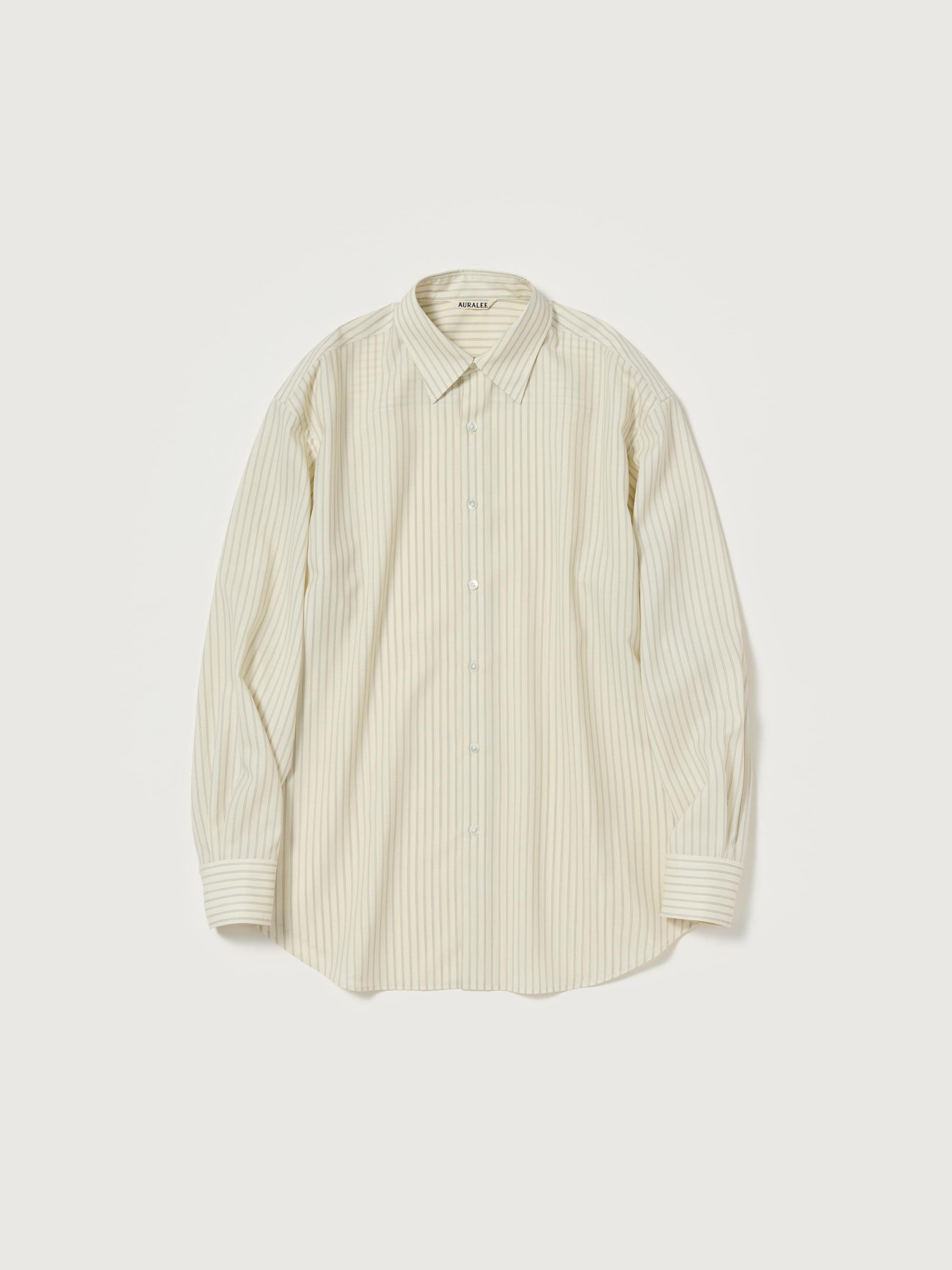 SUPER FINE WOOL STRIPE SHIRT 詳細画像 IVORY WHITE STRIPE 1
