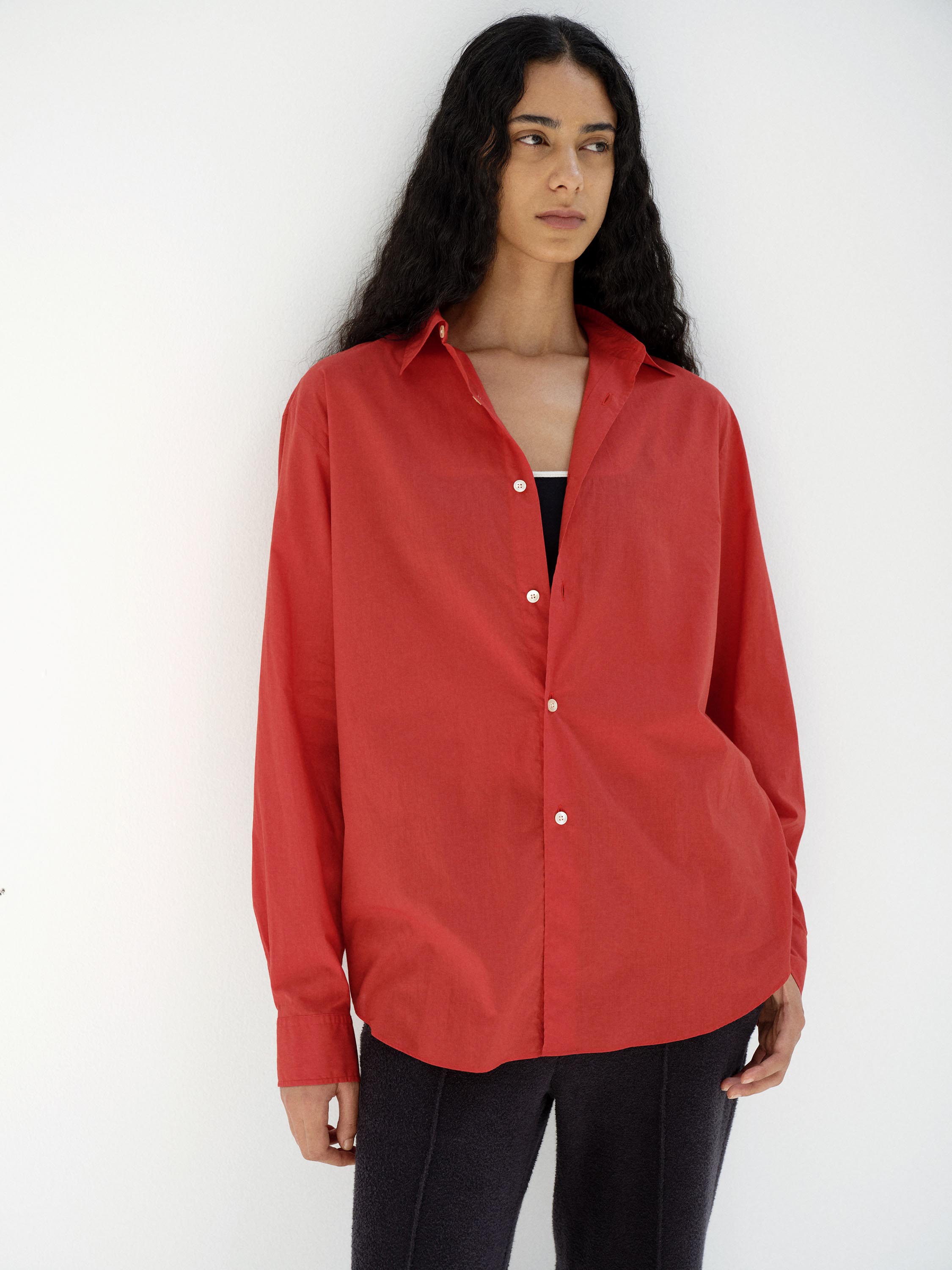 SUPER FINE COTTON LAWN SHIRT 詳細画像 RED 2