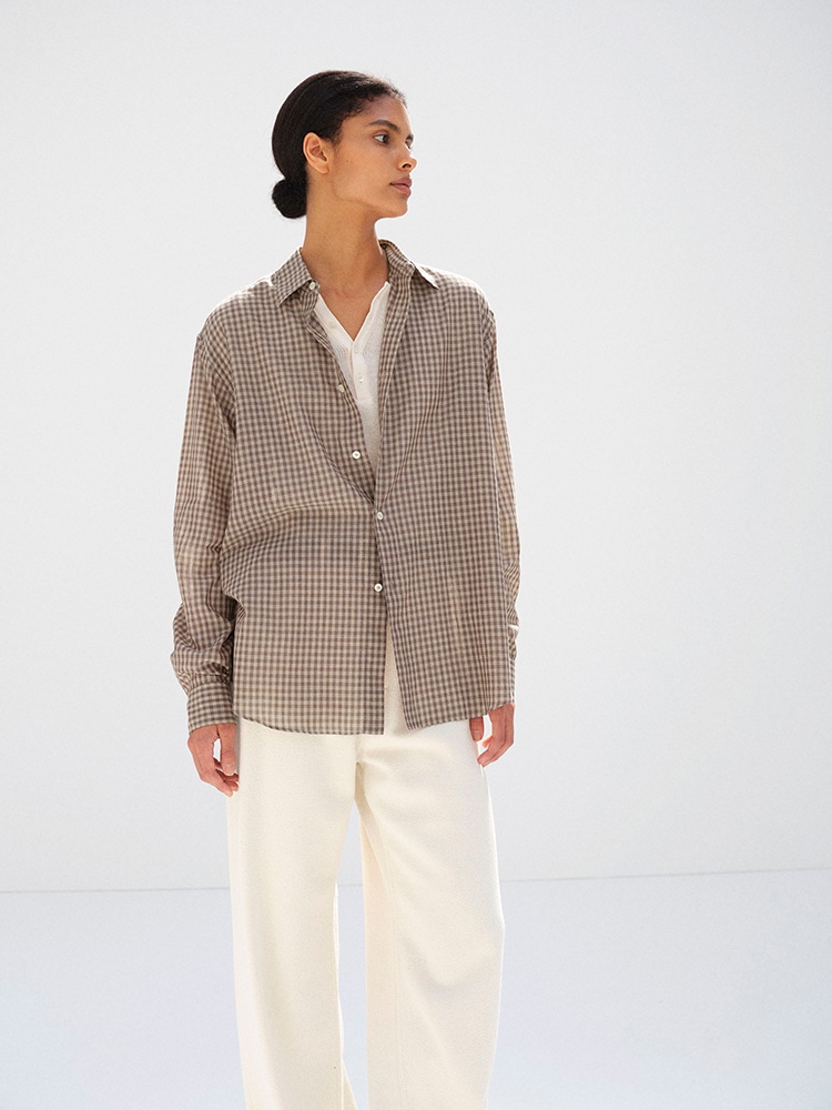 AIRY LIGHT COTTON CHECK SHIRT